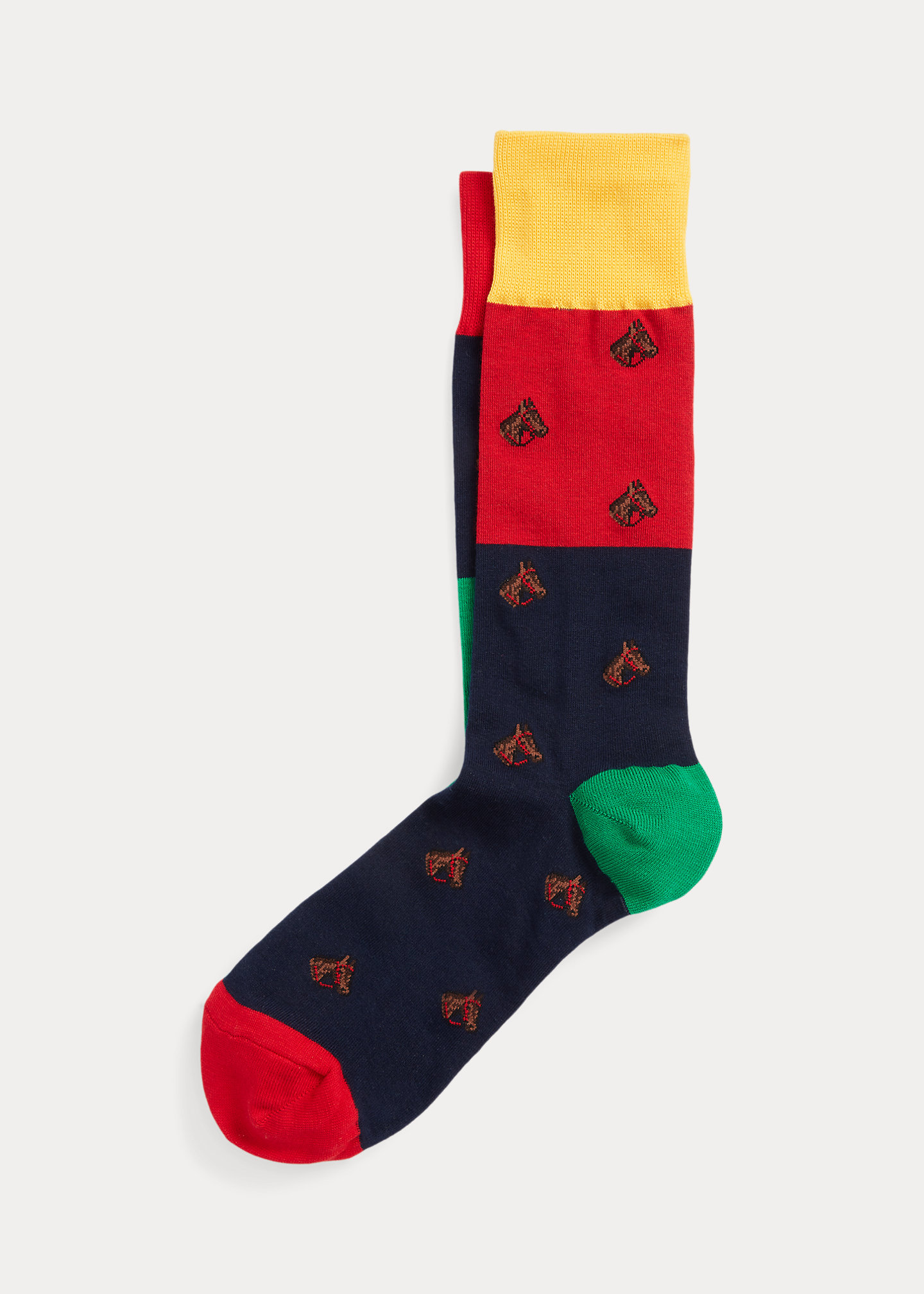 Mismatched Color-Blocked Trouser Socks