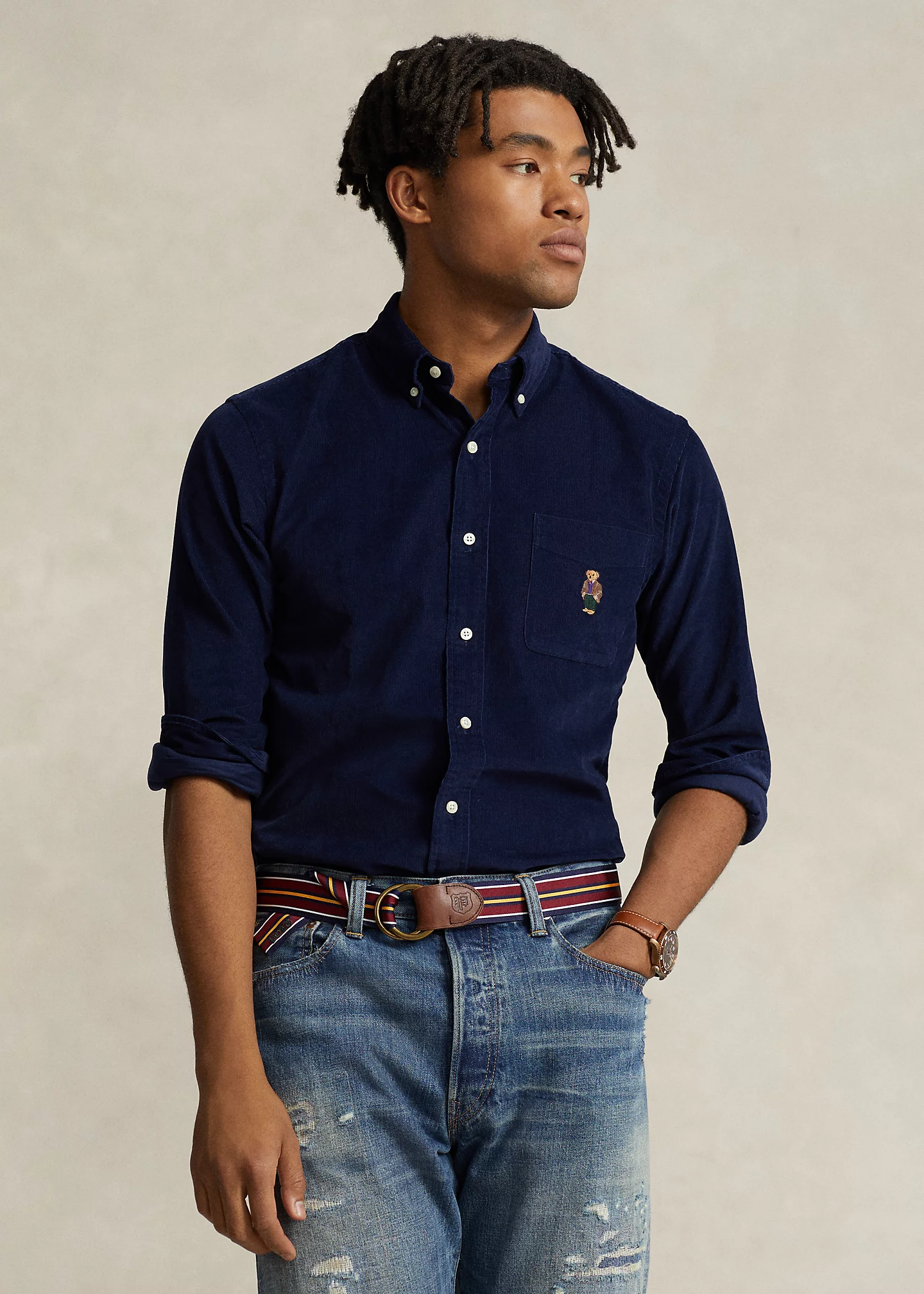 Classic Fit Polo Bear Corduroy Shirt