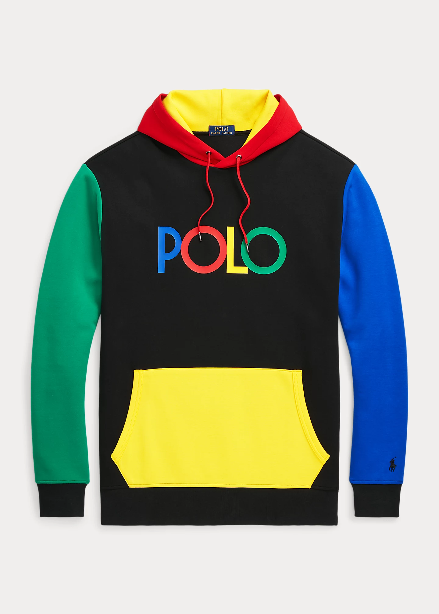 Logo Color-Blocked Double-Knit Hoodie
