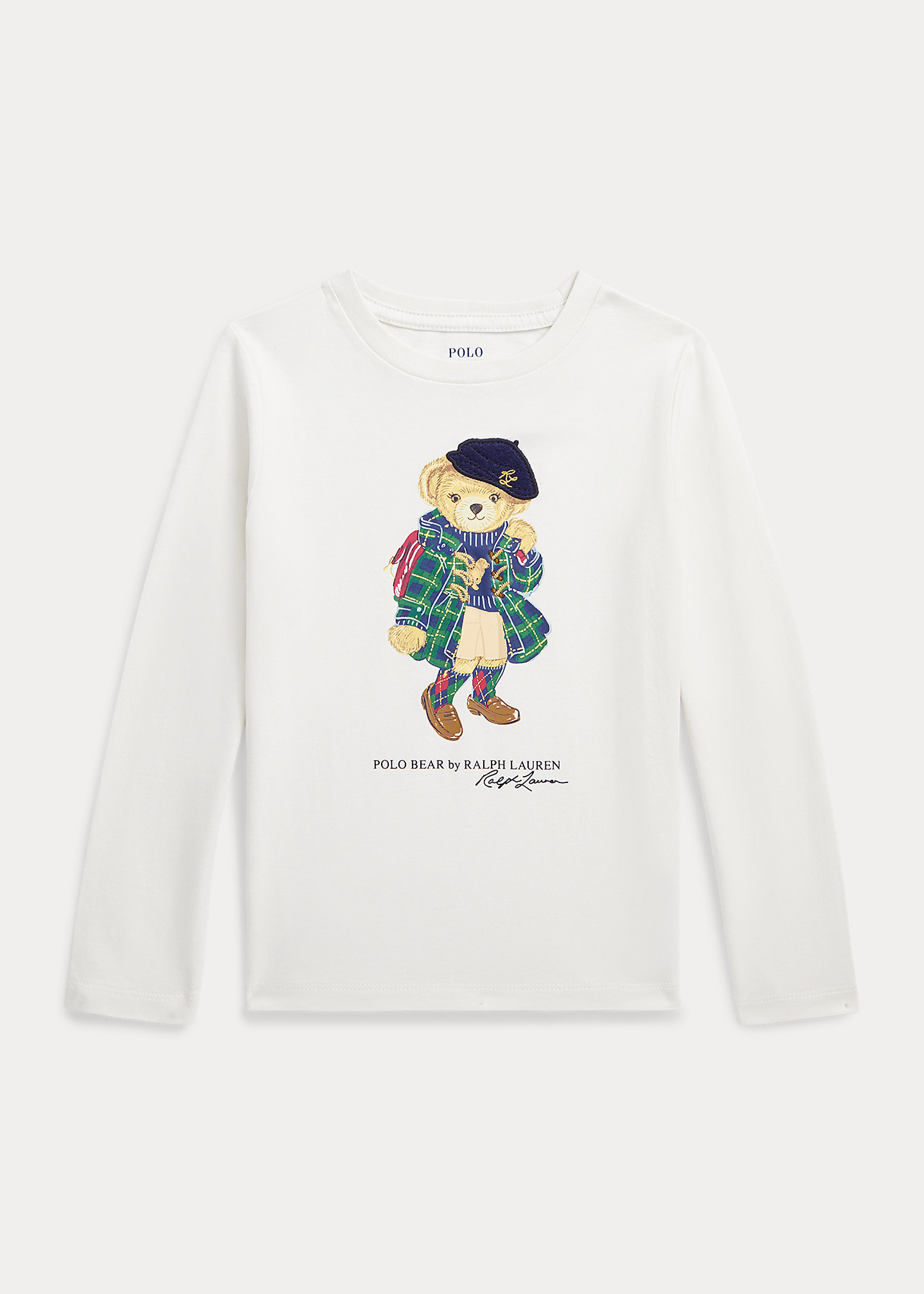 Polo Bear Cotton Jersey Long-Sleeve Tee