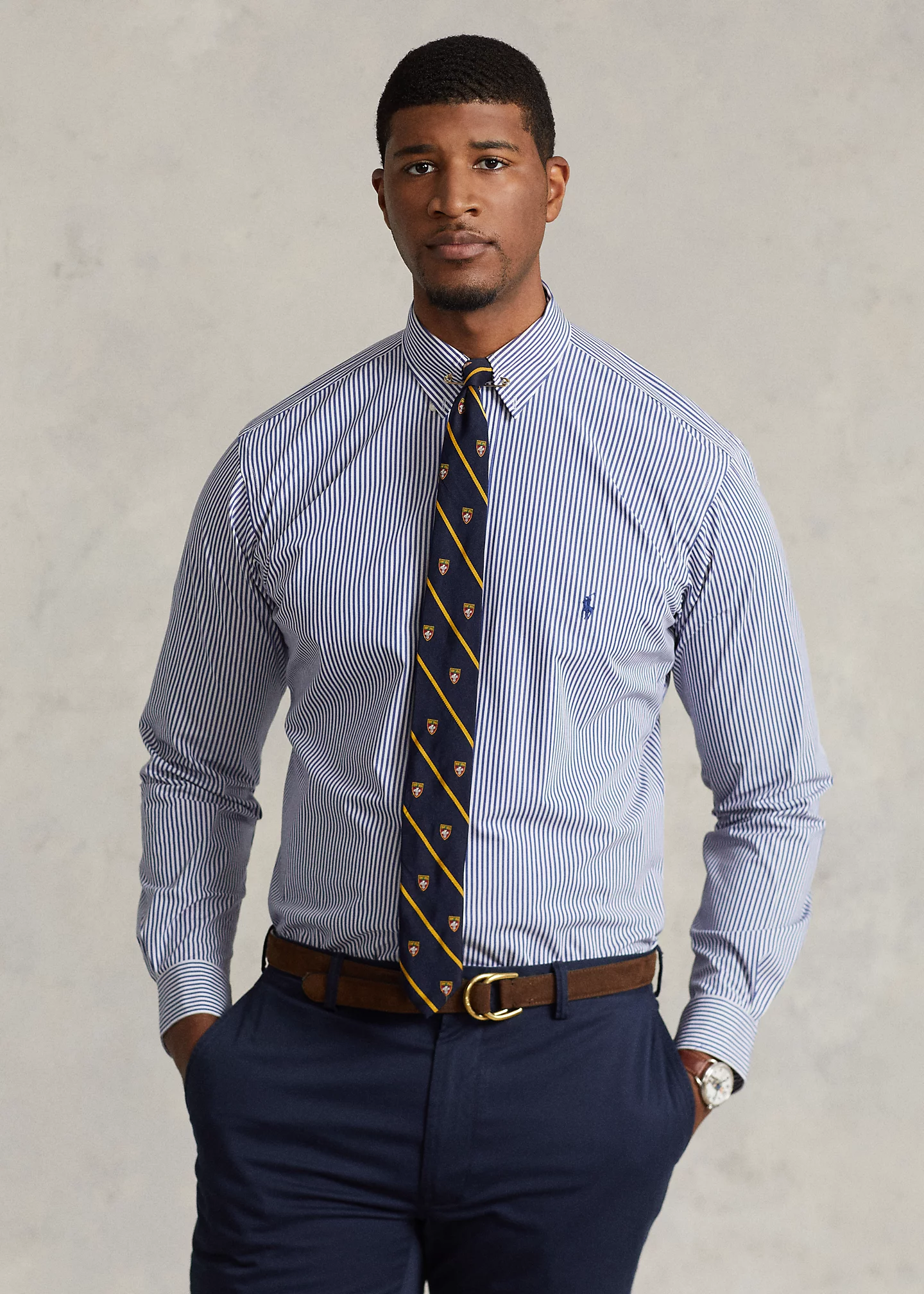 Striped Stretch Poplin Shirt