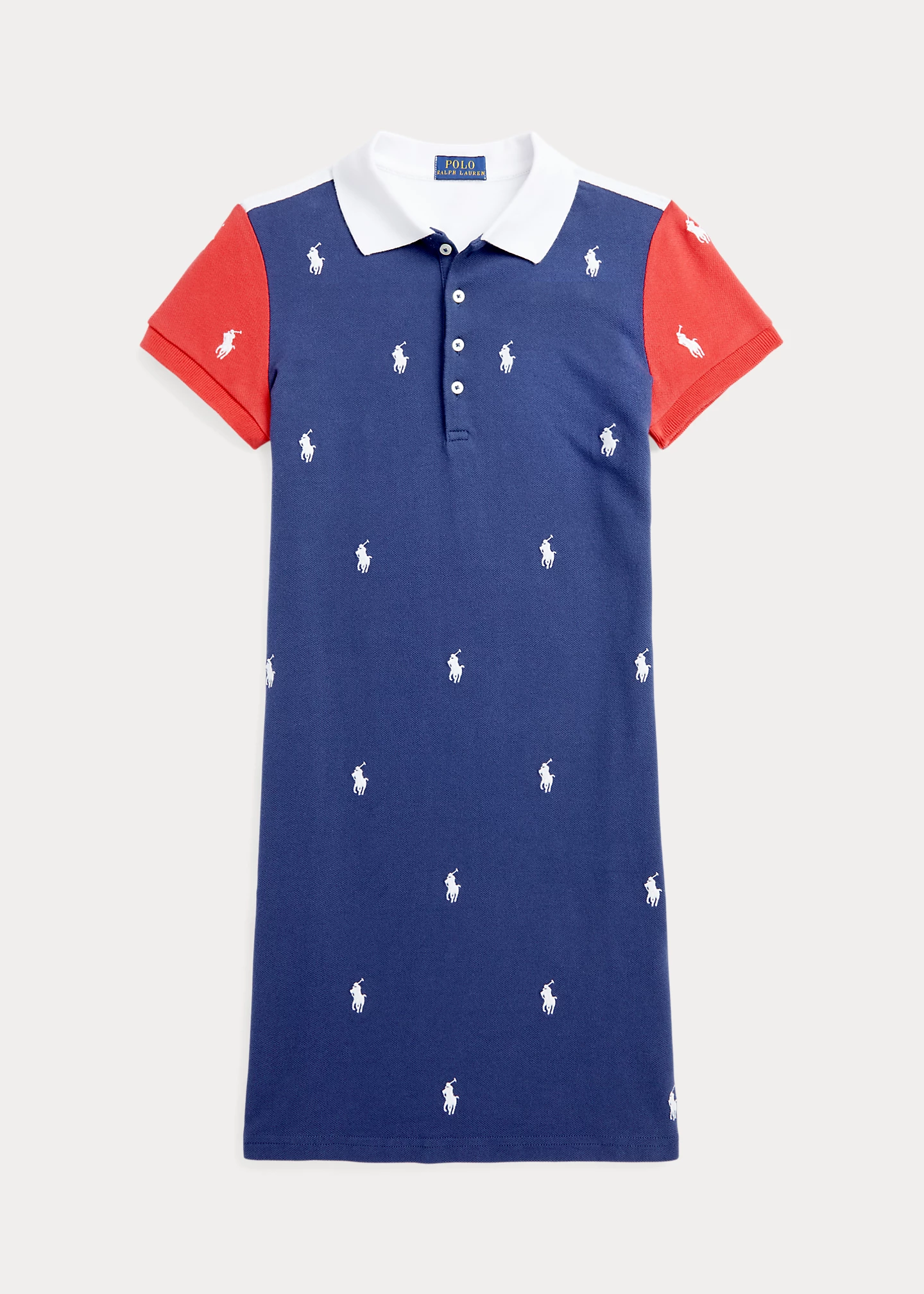 Polo Pony Cotton Mesh Polo Dress