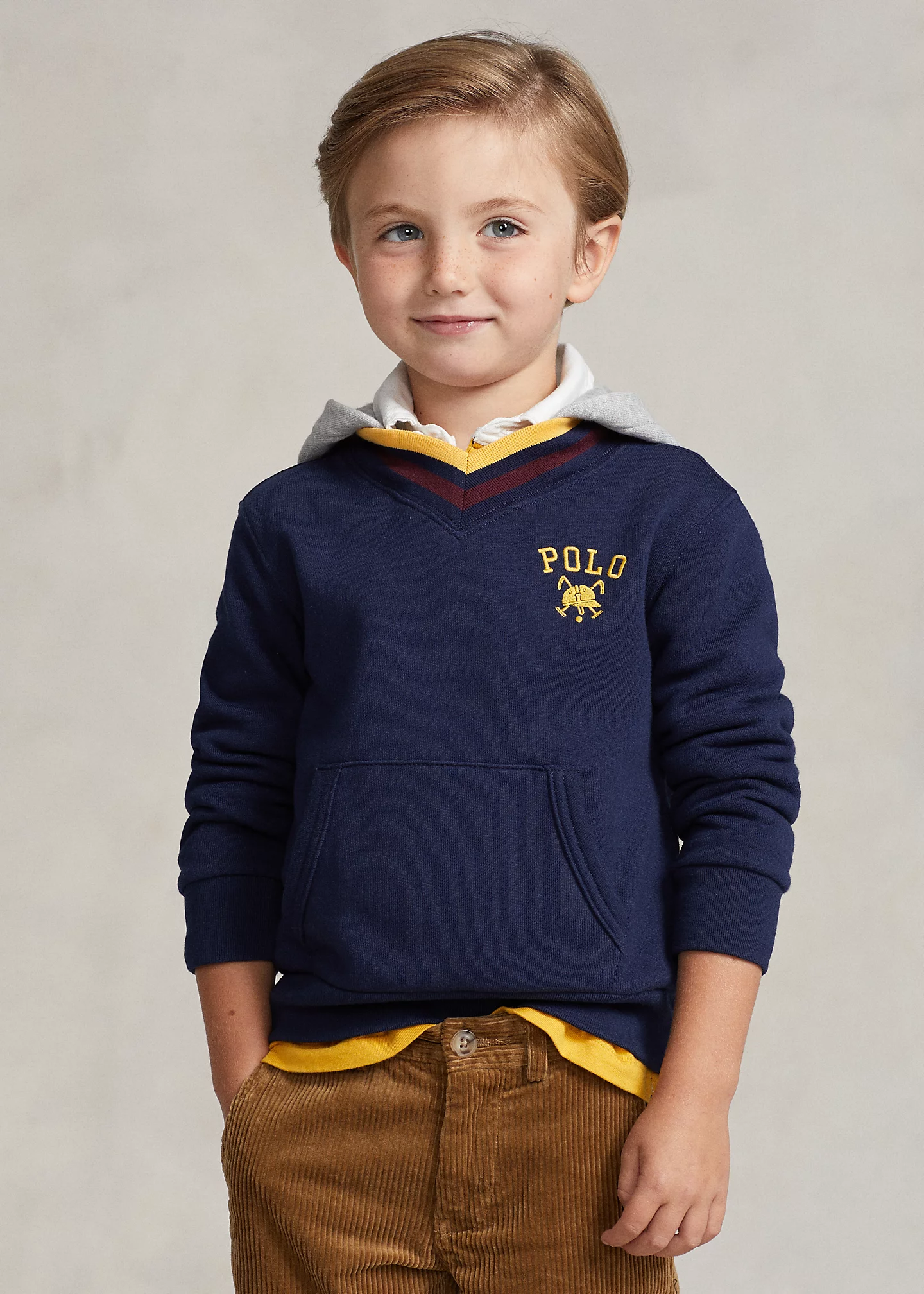 Cricket-Striped Fleece Hoodie