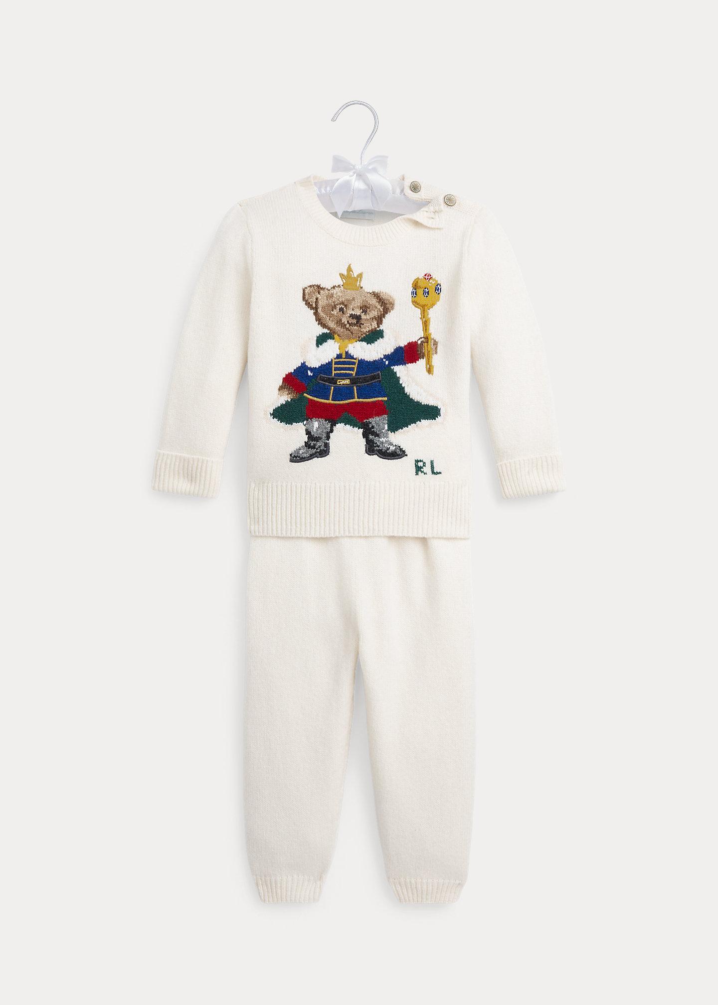 Polo Bear Wool-Blend Sweater & Pant Set