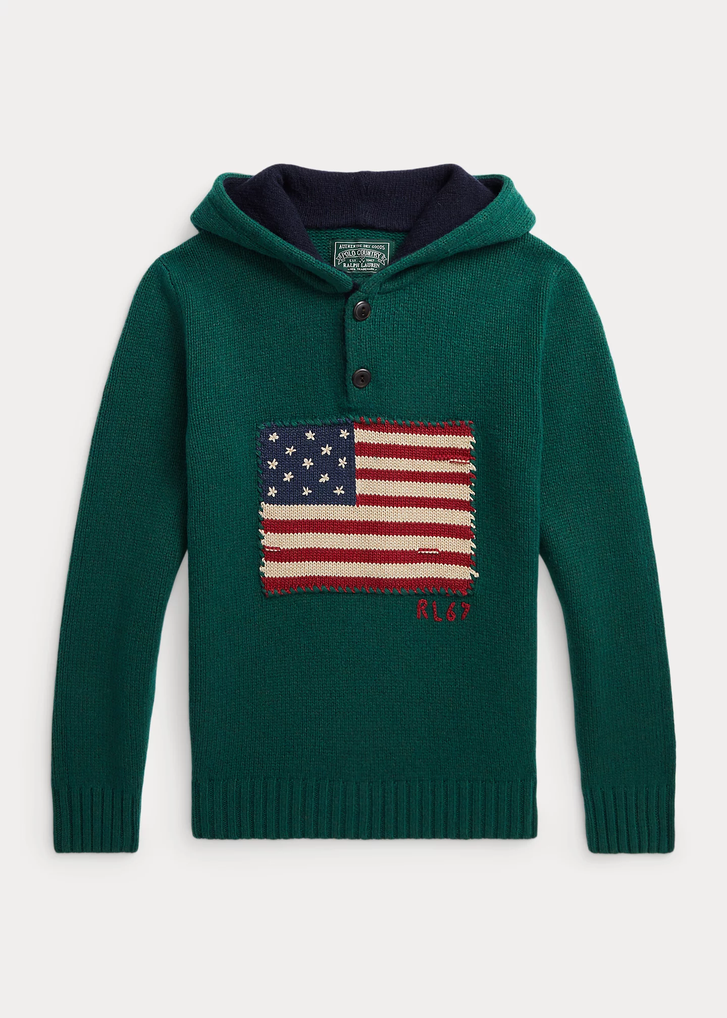 Flag Wool-Blend Hooded Sweater