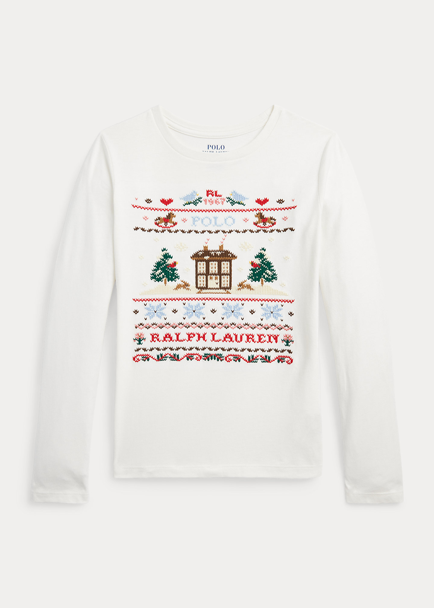 Embroidered Jersey Long-Sleeve Tee