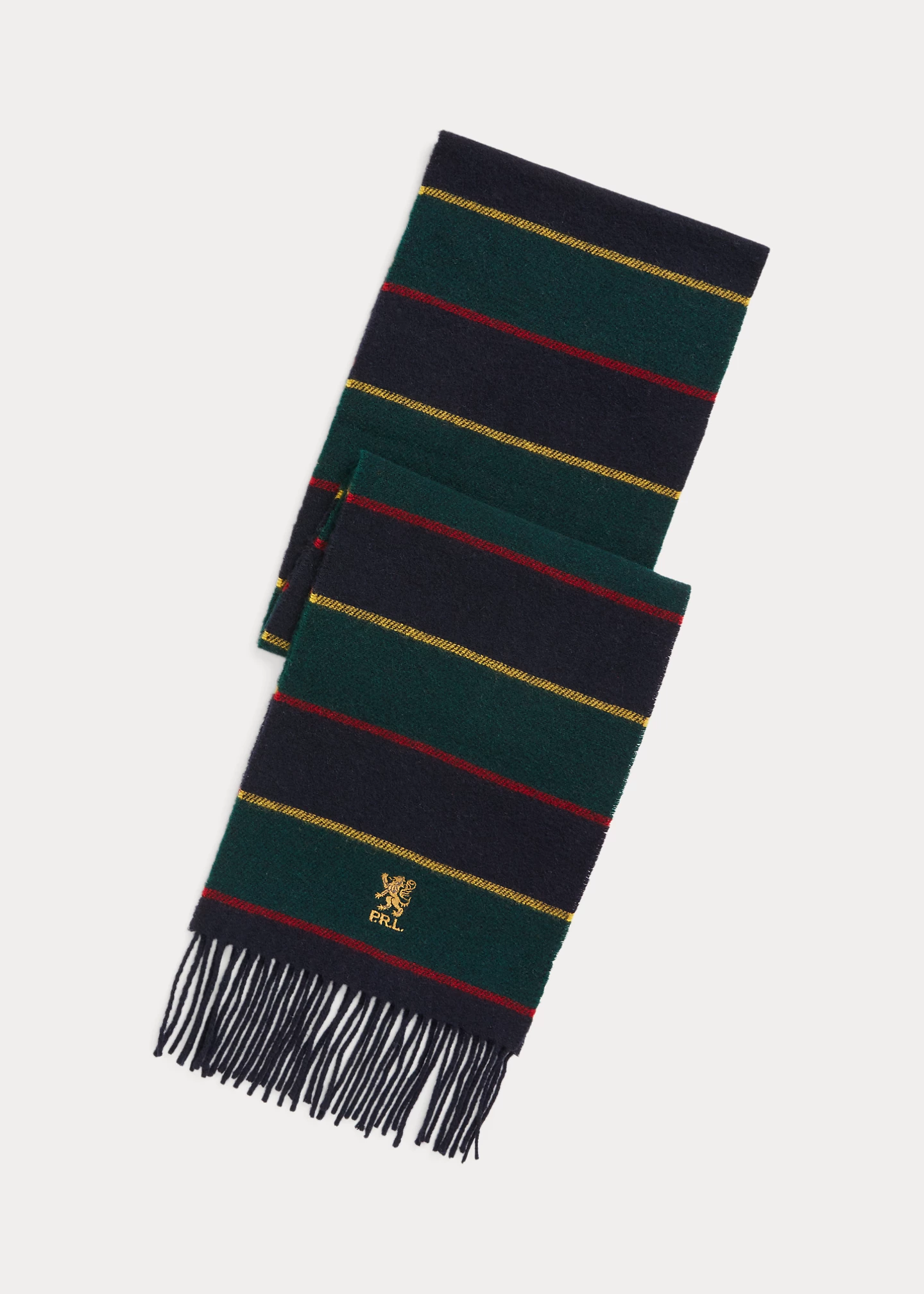 Fringe Striped Wool Scarf