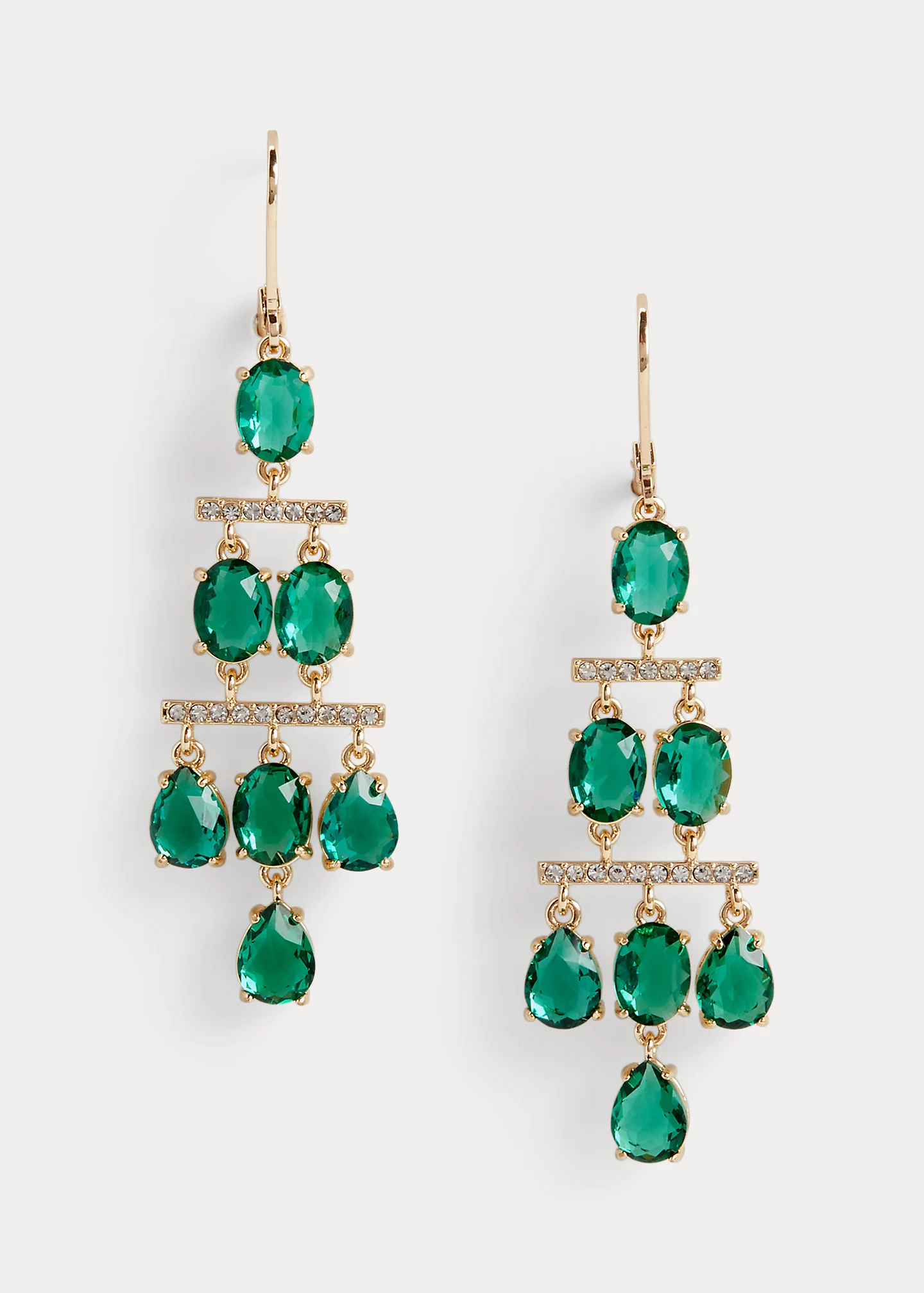 Gold-Tone Stone Chandelier Earrings