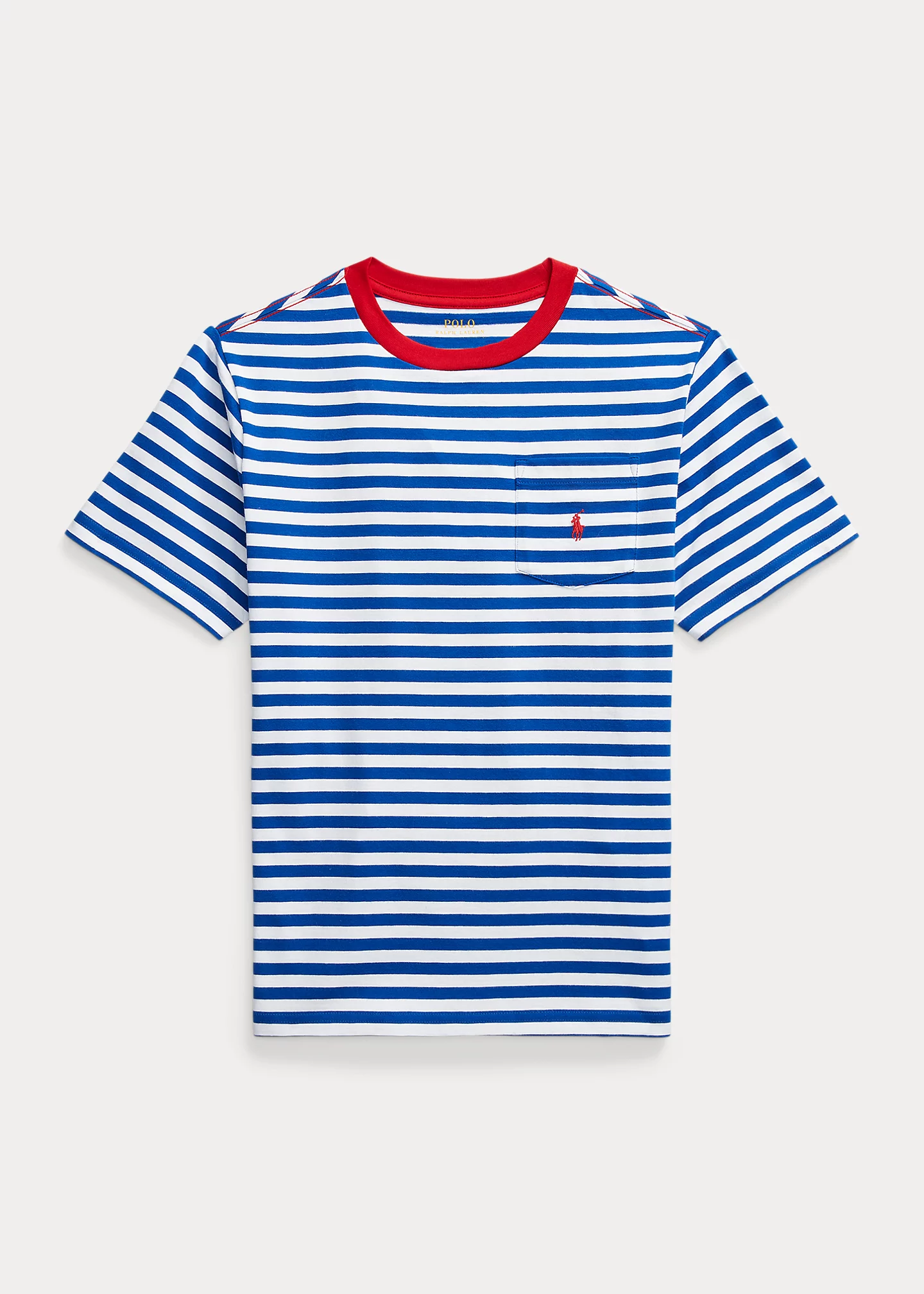 Striped Cotton Jersey Pocket Tee