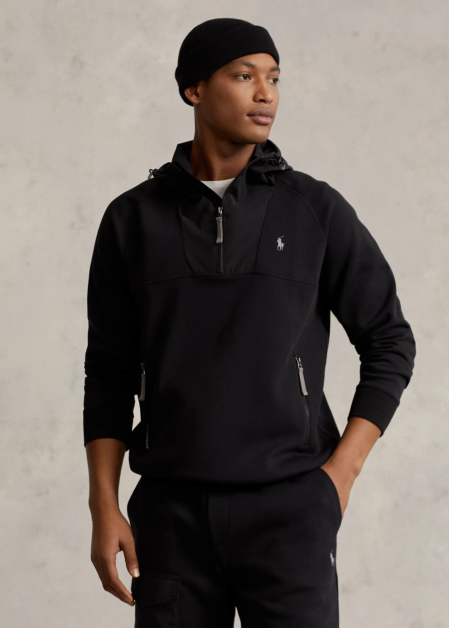 Water-Repellent Hybrid Hoodie