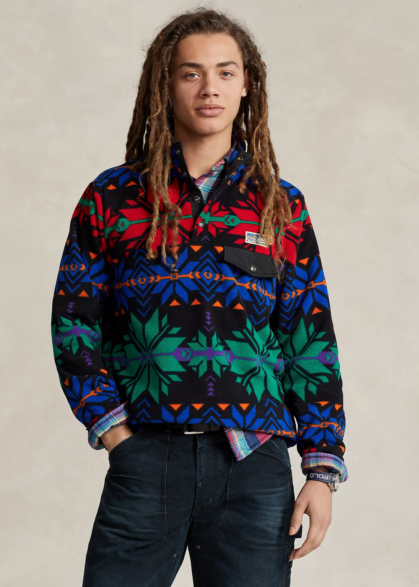 Snowflake Brushed Fleece Pullover