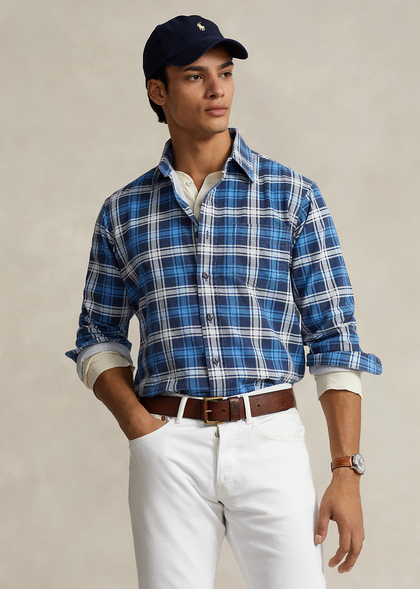 Classic Fit Plaid-Print Flannel Shirt