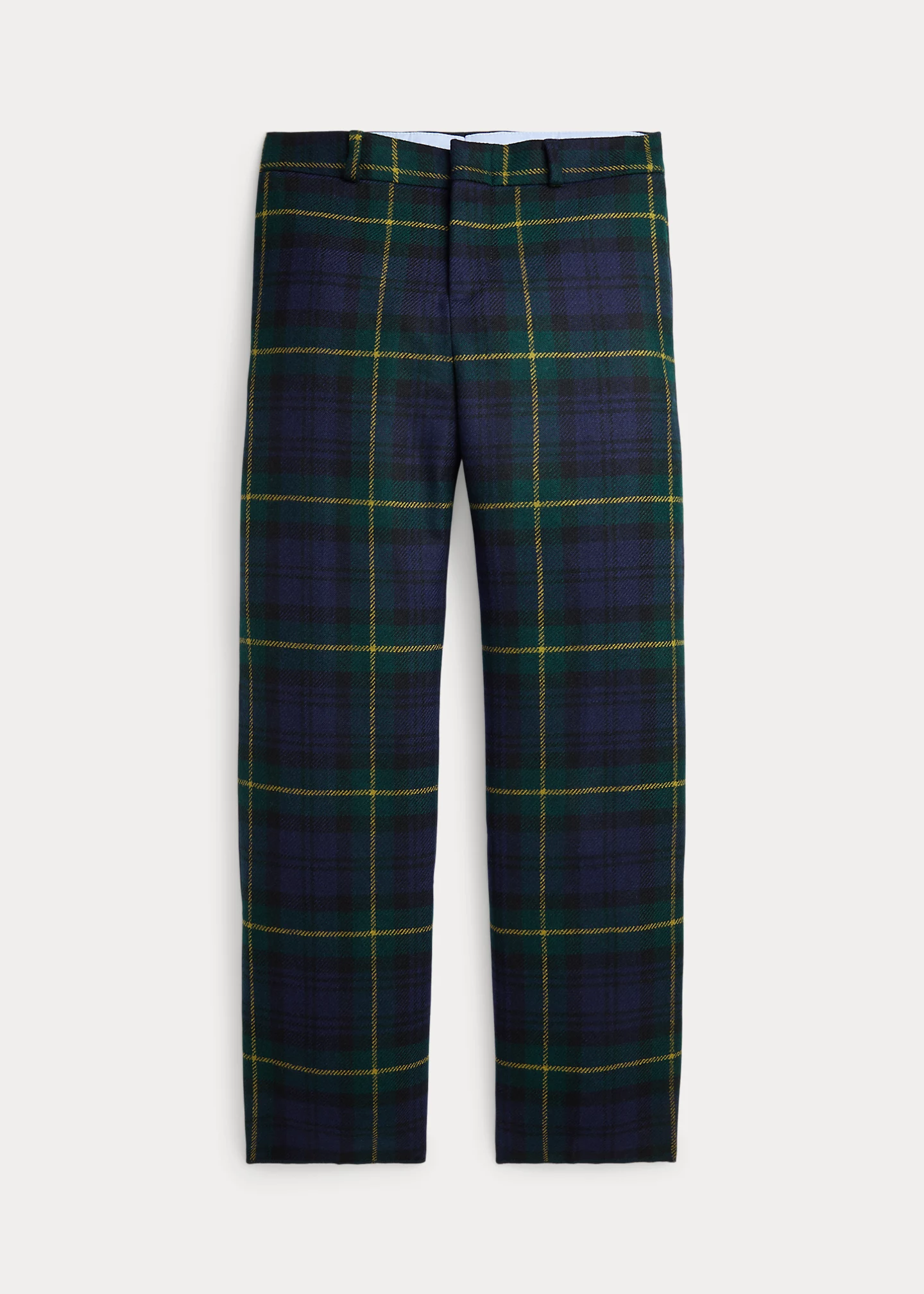 Plaid Wool Twill Trouser