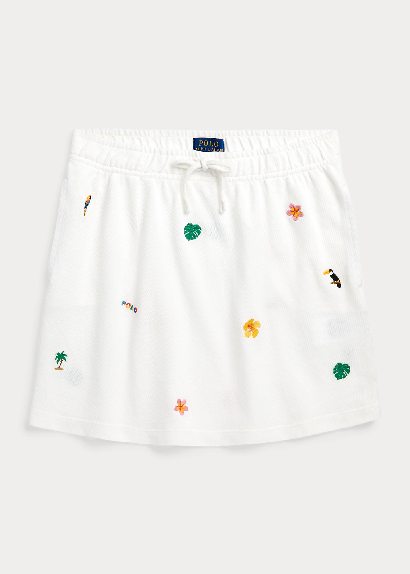 Tropical-Embroidery Mesh Skirt