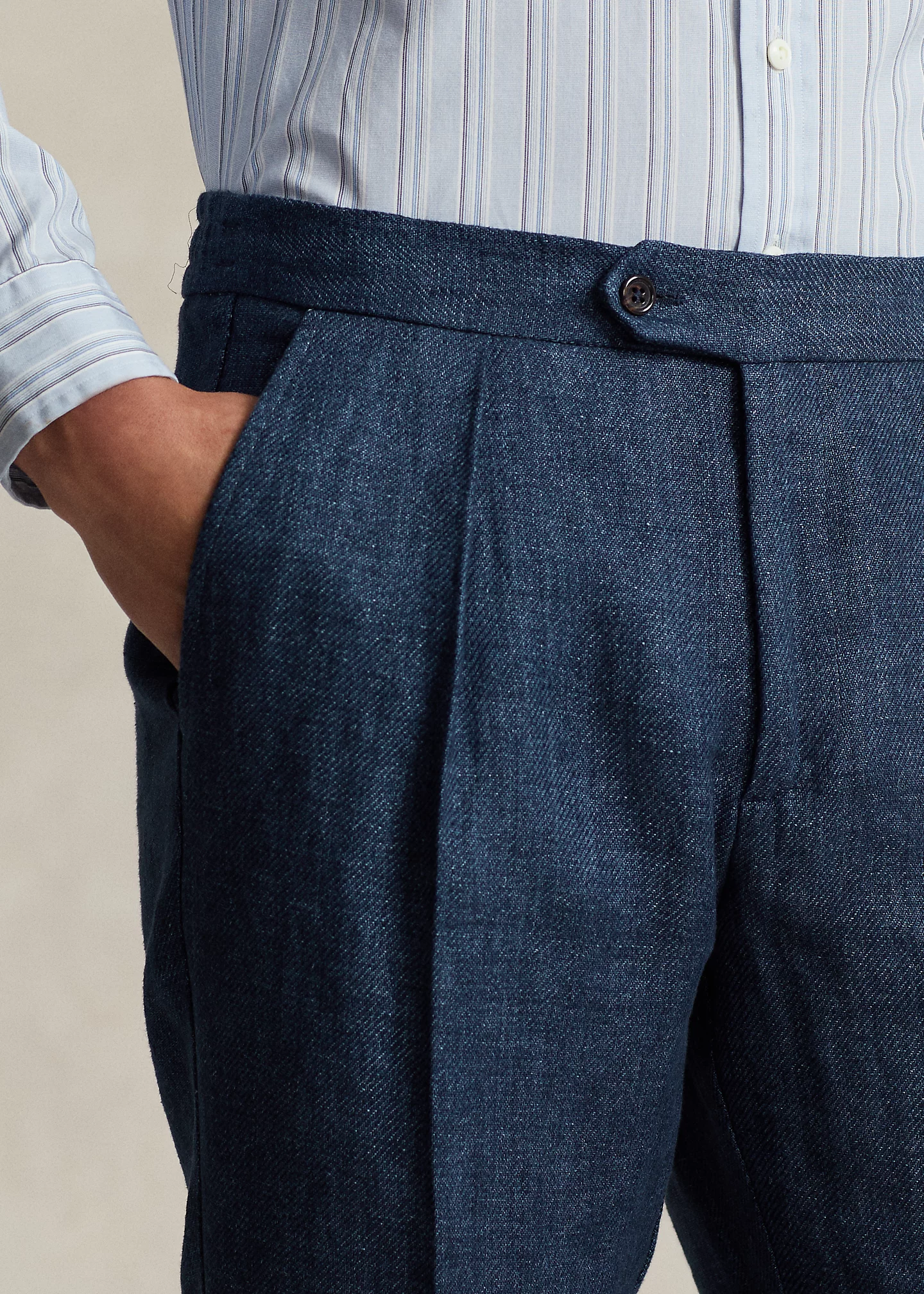 Linen Herringbone Suit Trouser