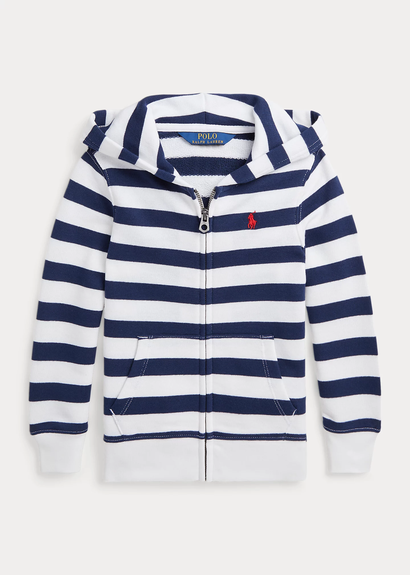 Striped Terry Full-Zip Hoodie