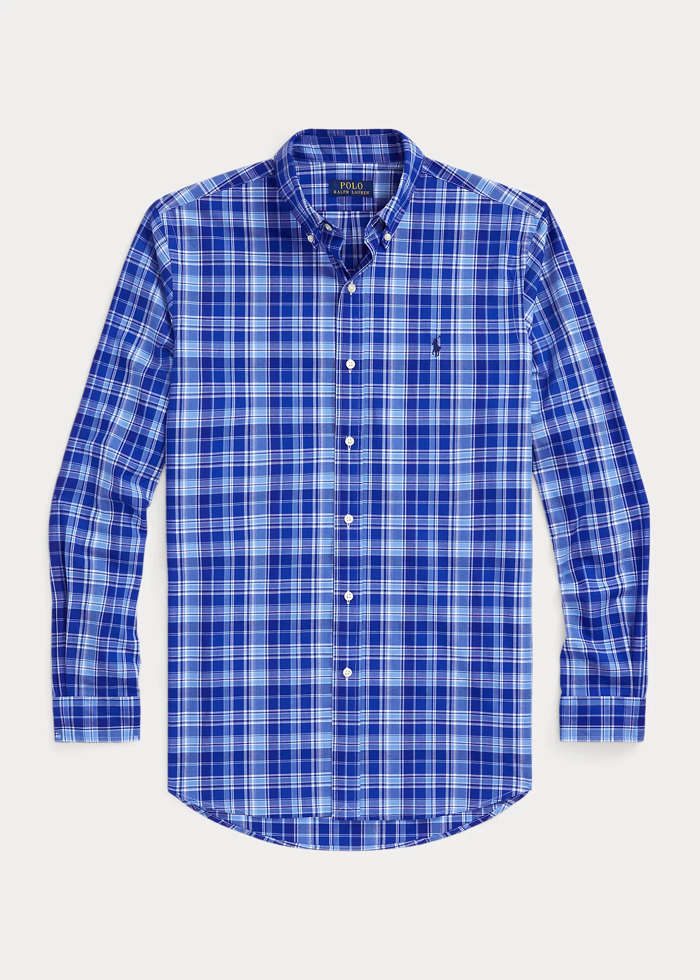 Classic Fit Plaid Stretch Poplin Shirt