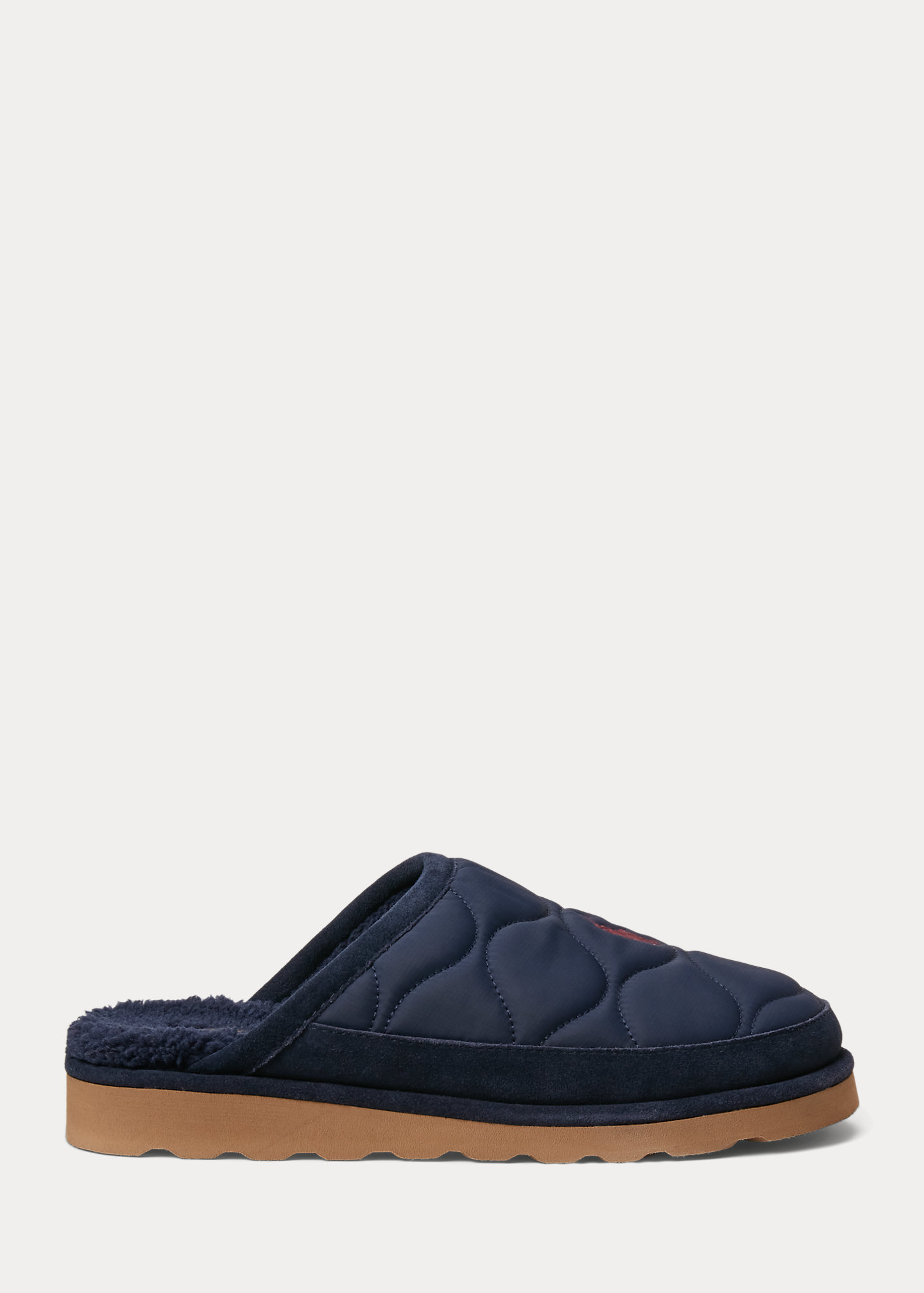 Reade Suede-Trim Quilted Scuff Slipper