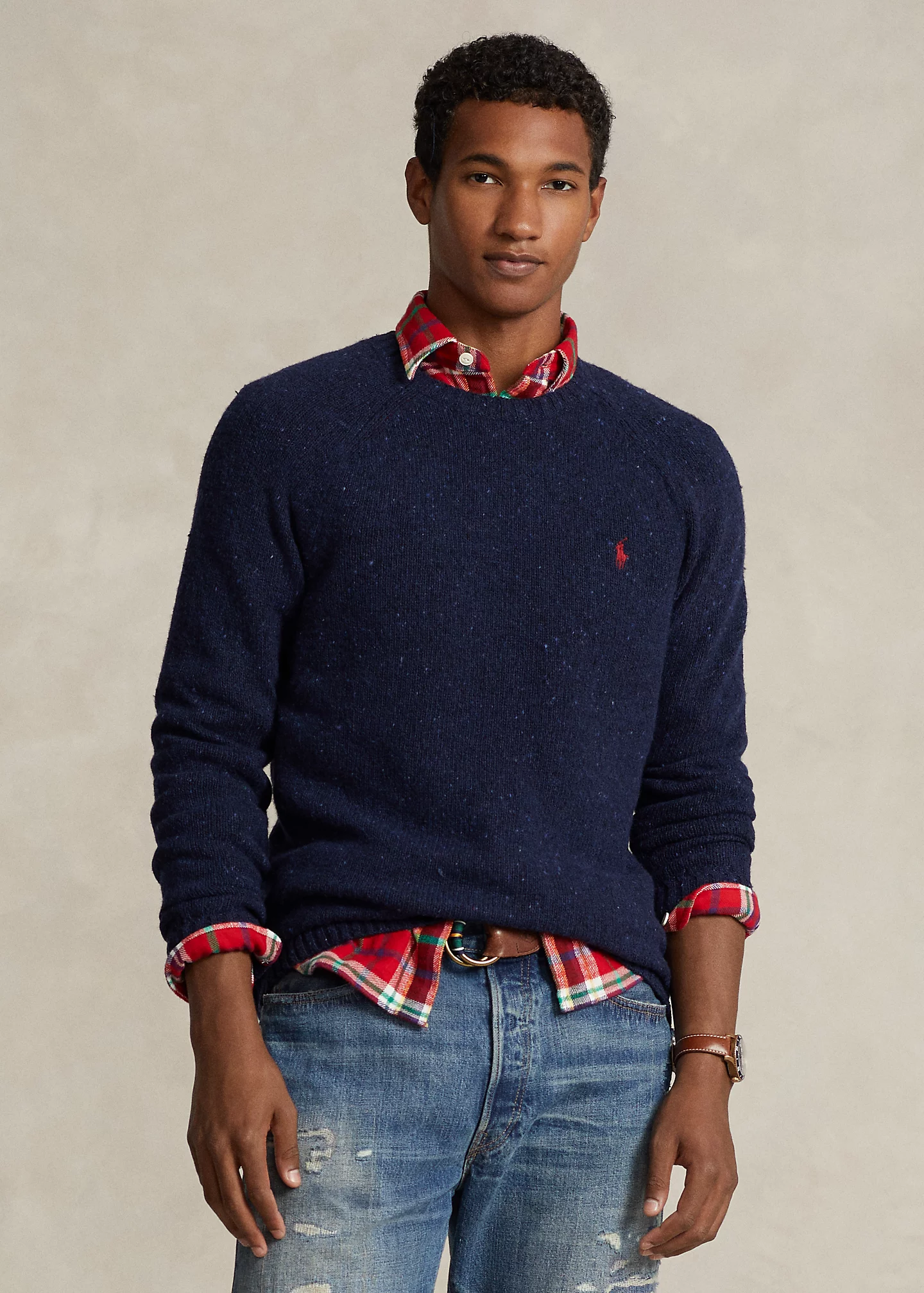 Wool-Blend Saddle-Sleeve Sweater
