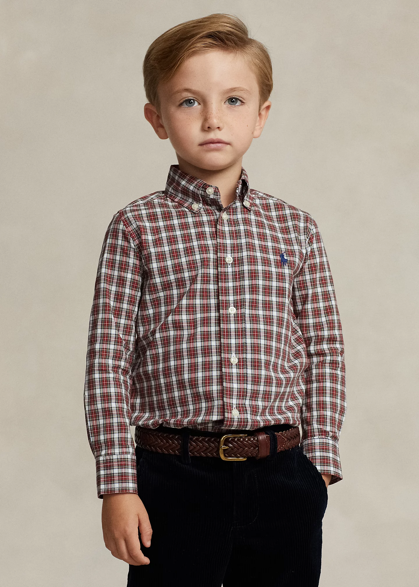 Plaid Cotton Poplin Shirt