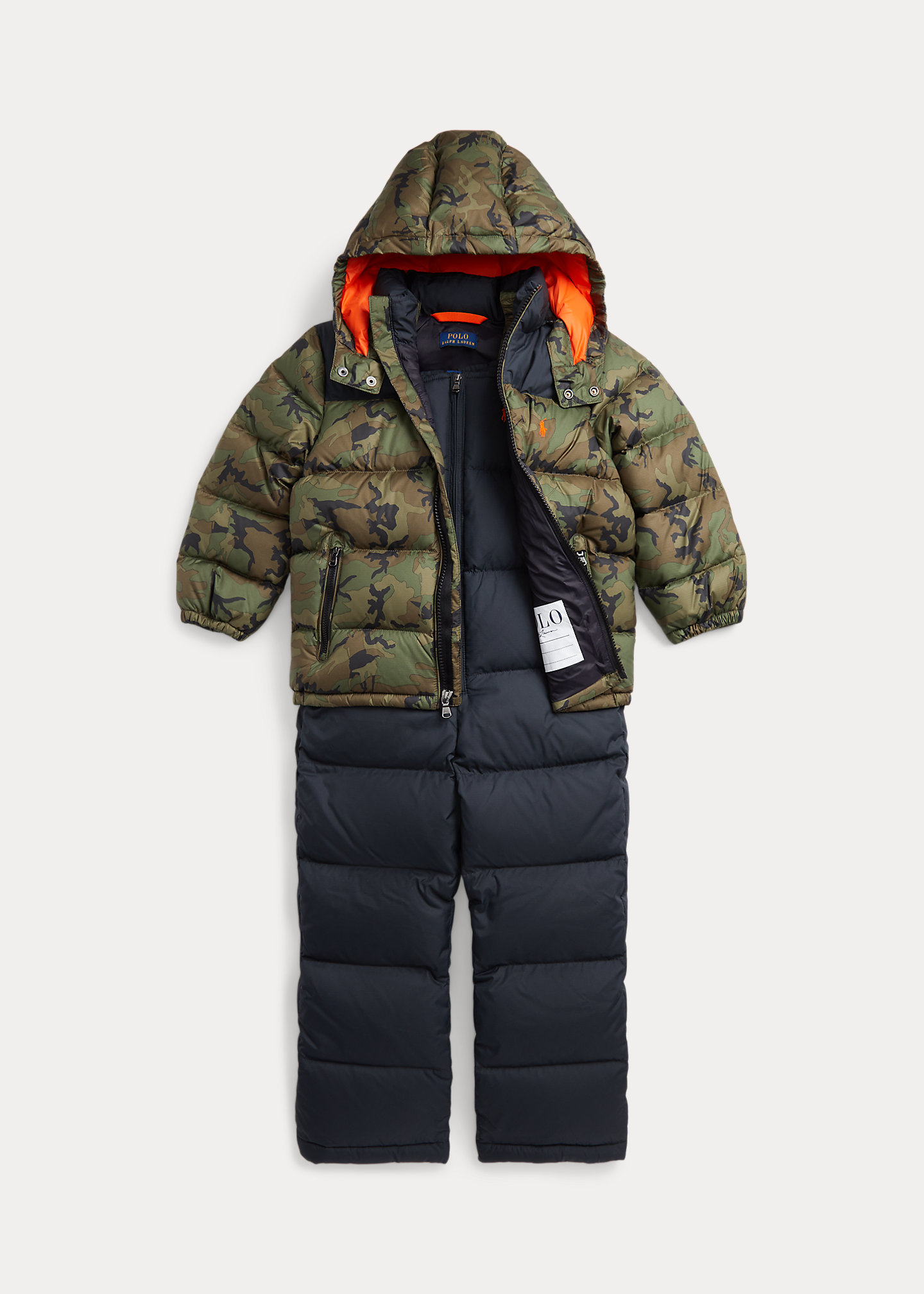 Camo Water-Repellent Down Snowsuit Set