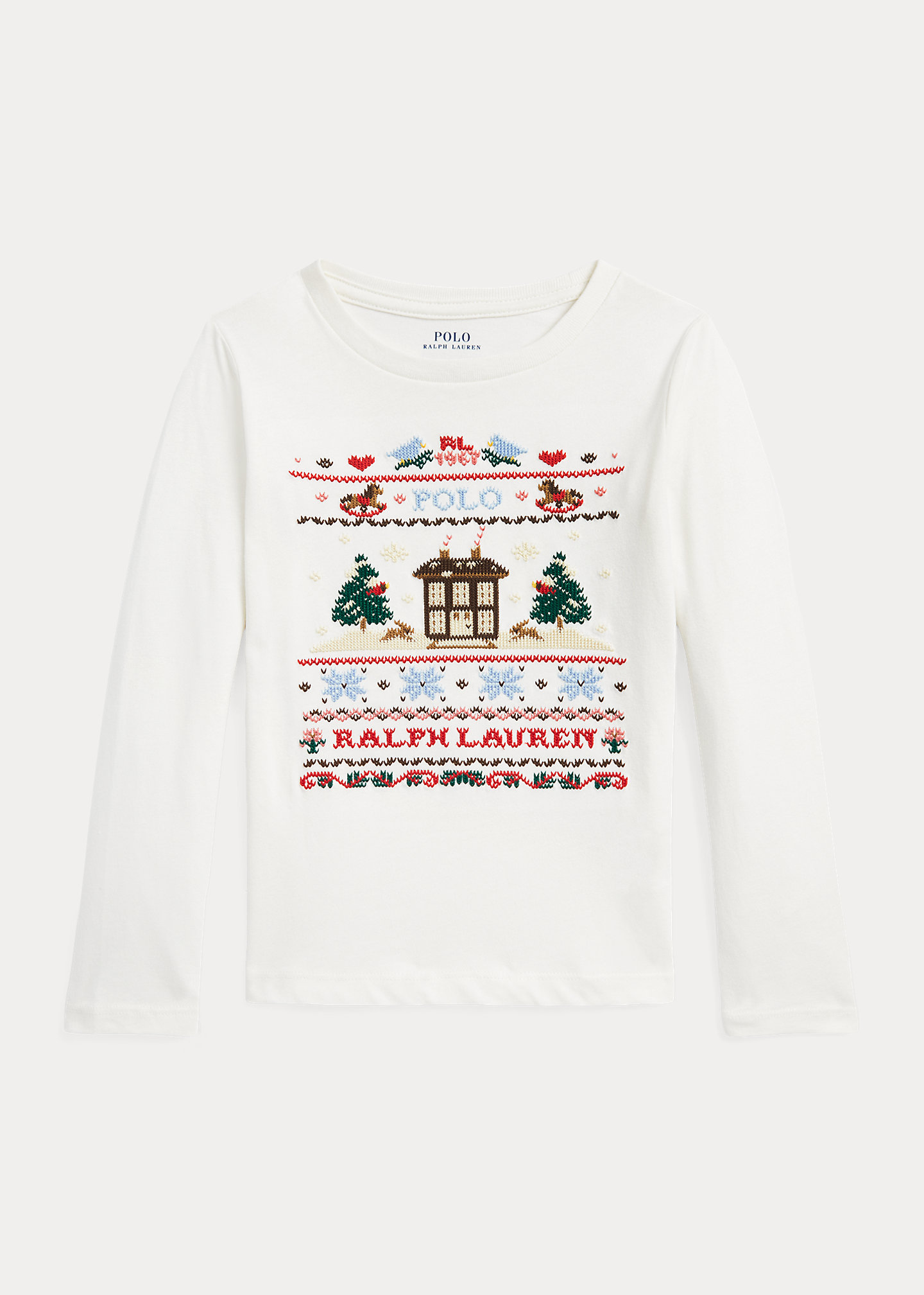 Embroidered Jersey Long-Sleeve Tee