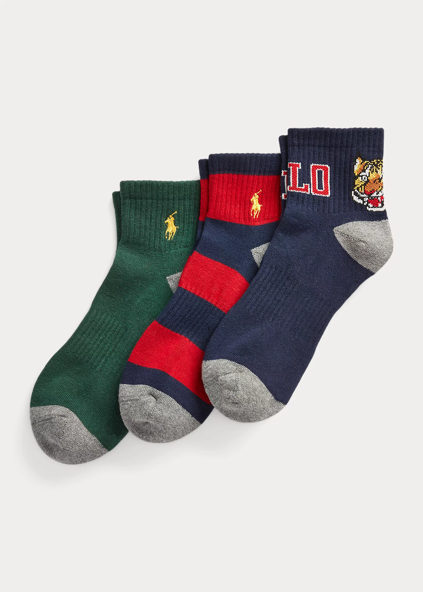 Tiger Quarter-Crew Sock 3-Pack