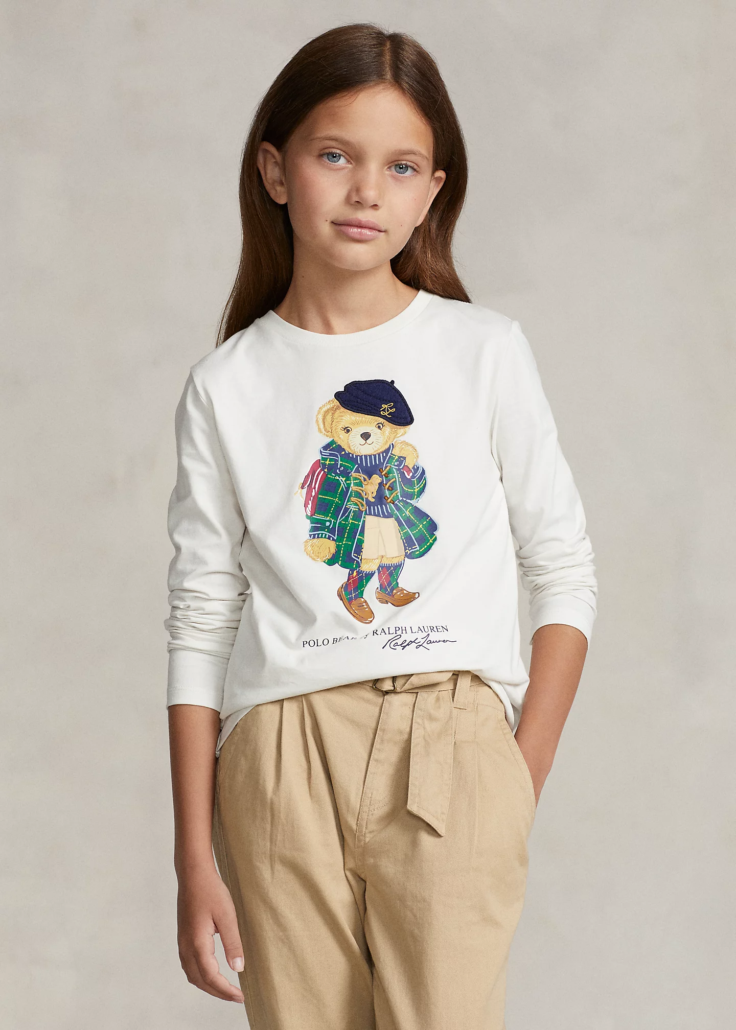 Polo Bear Cotton Jersey Long-Sleeve Tee