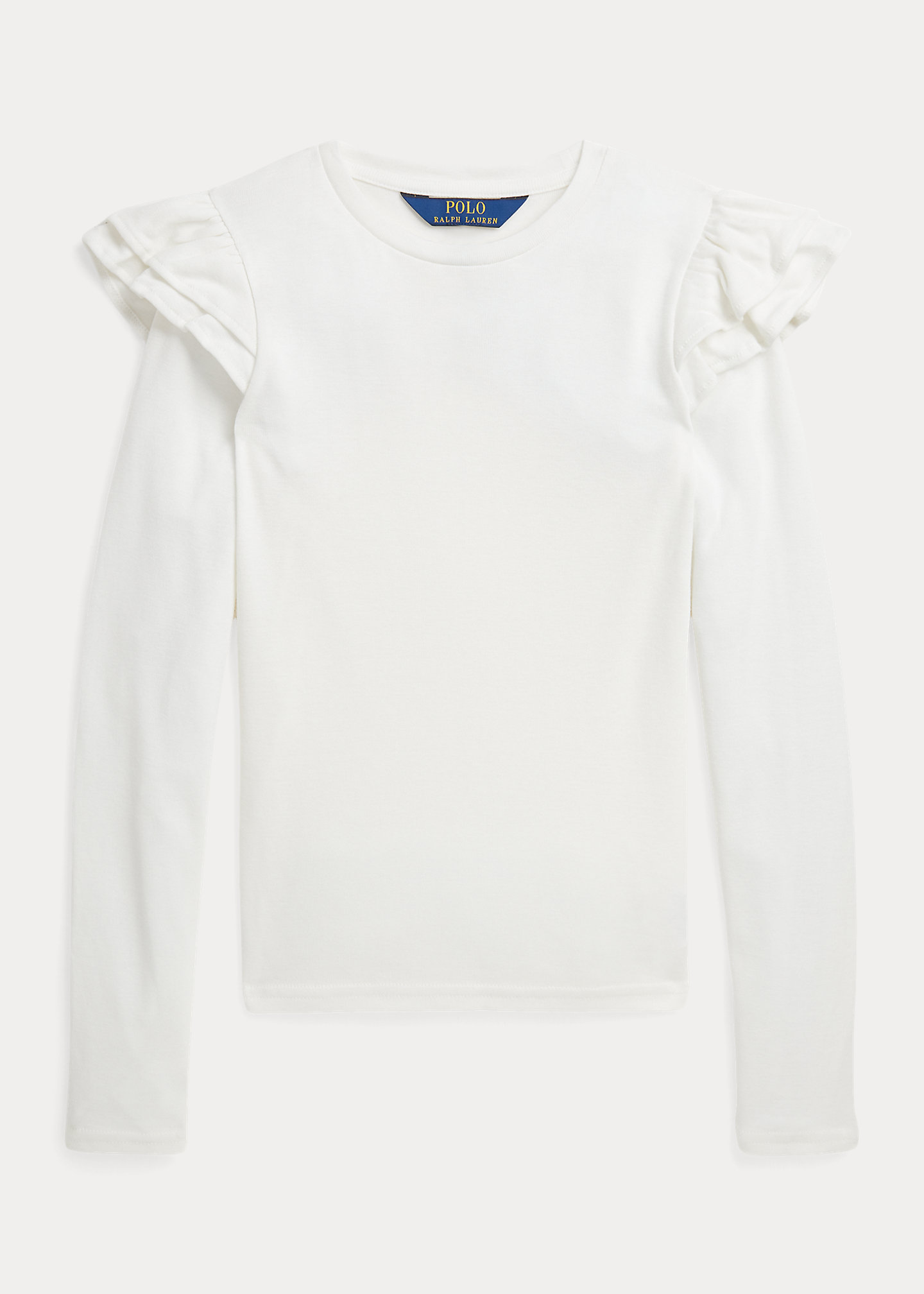 Ruffled Cotton-Modal Long-Sleeve Tee