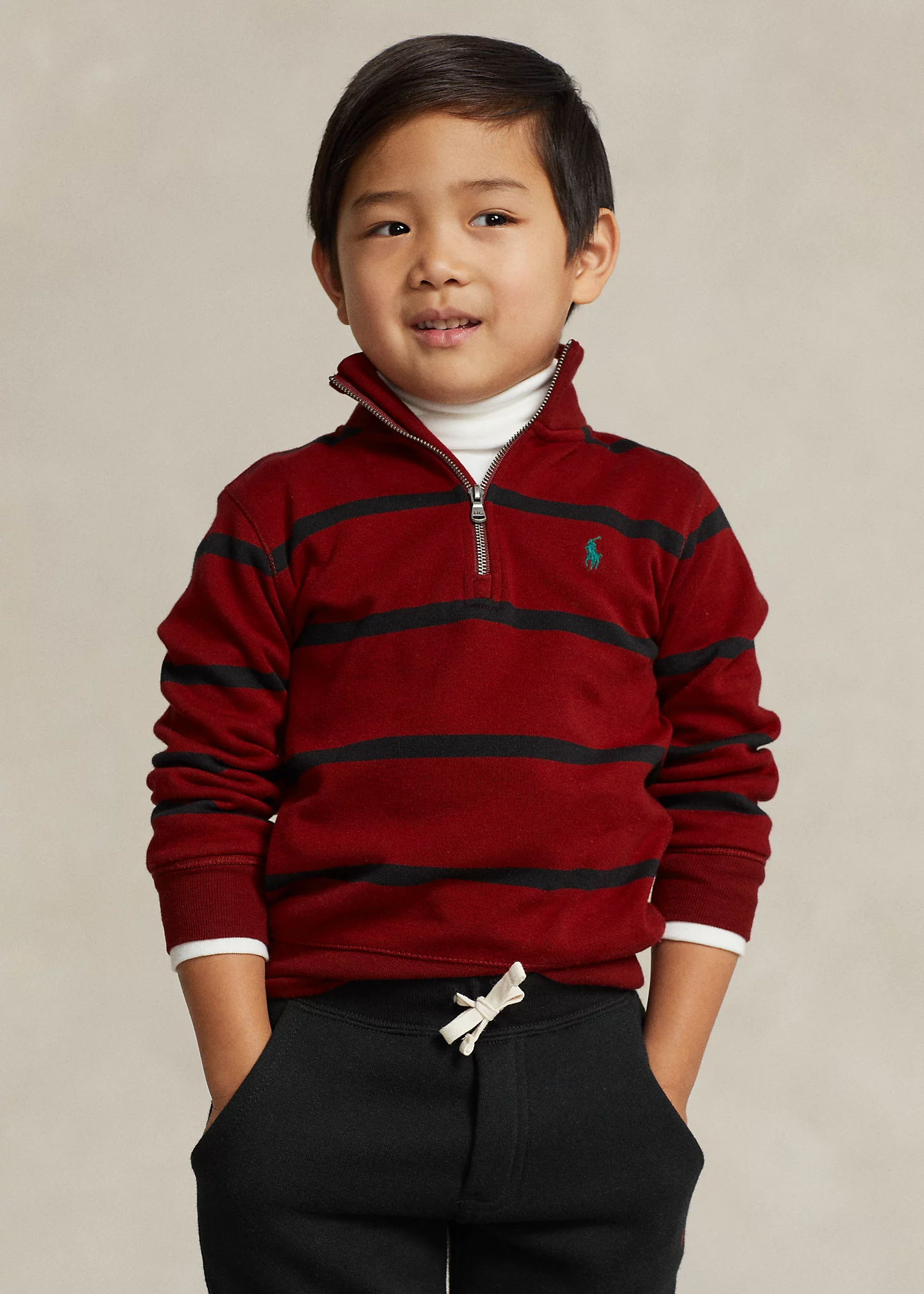 Striped Cotton Interlock Pullover