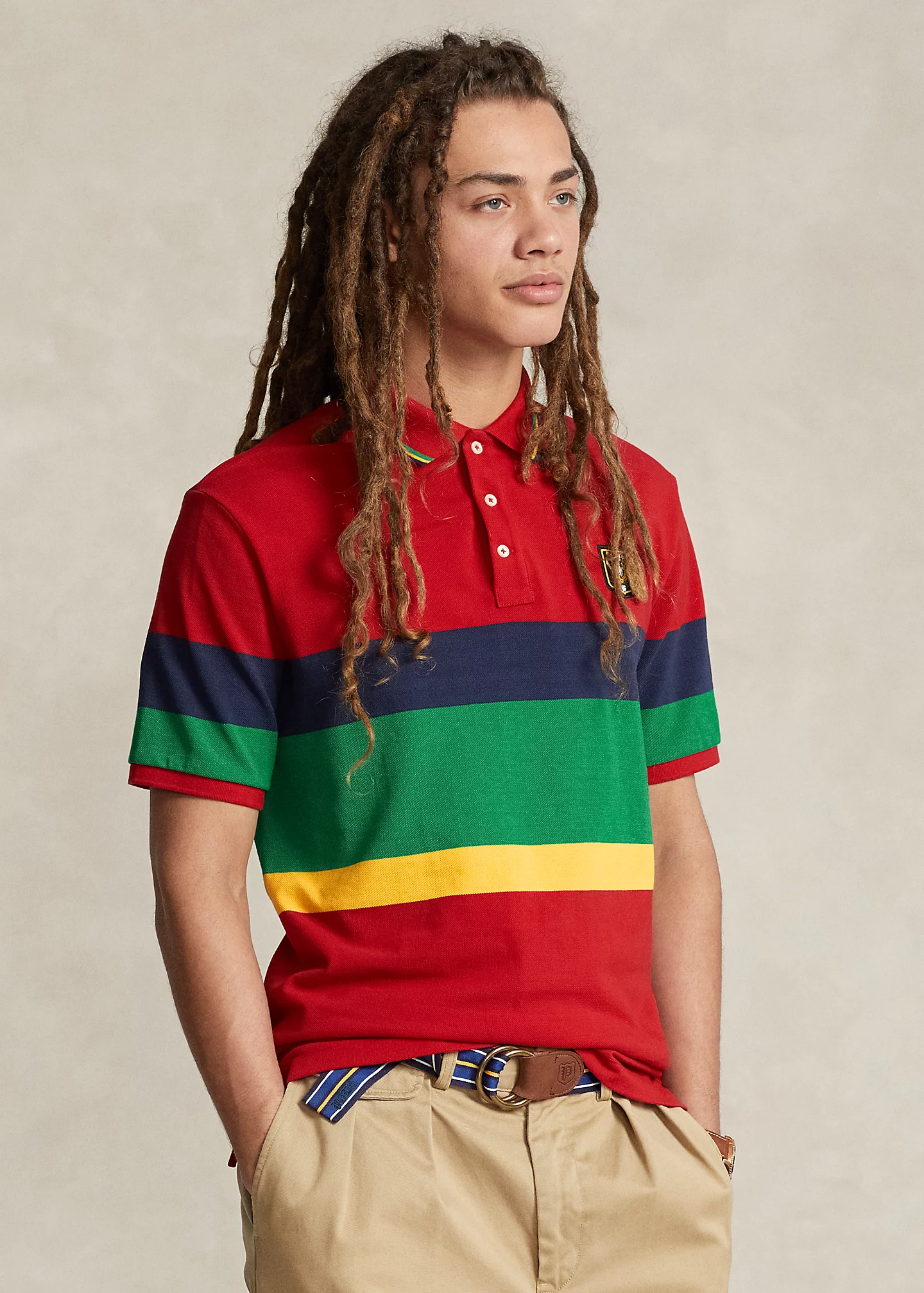 Classic Fit Laurel Crest Mesh Polo Shirt