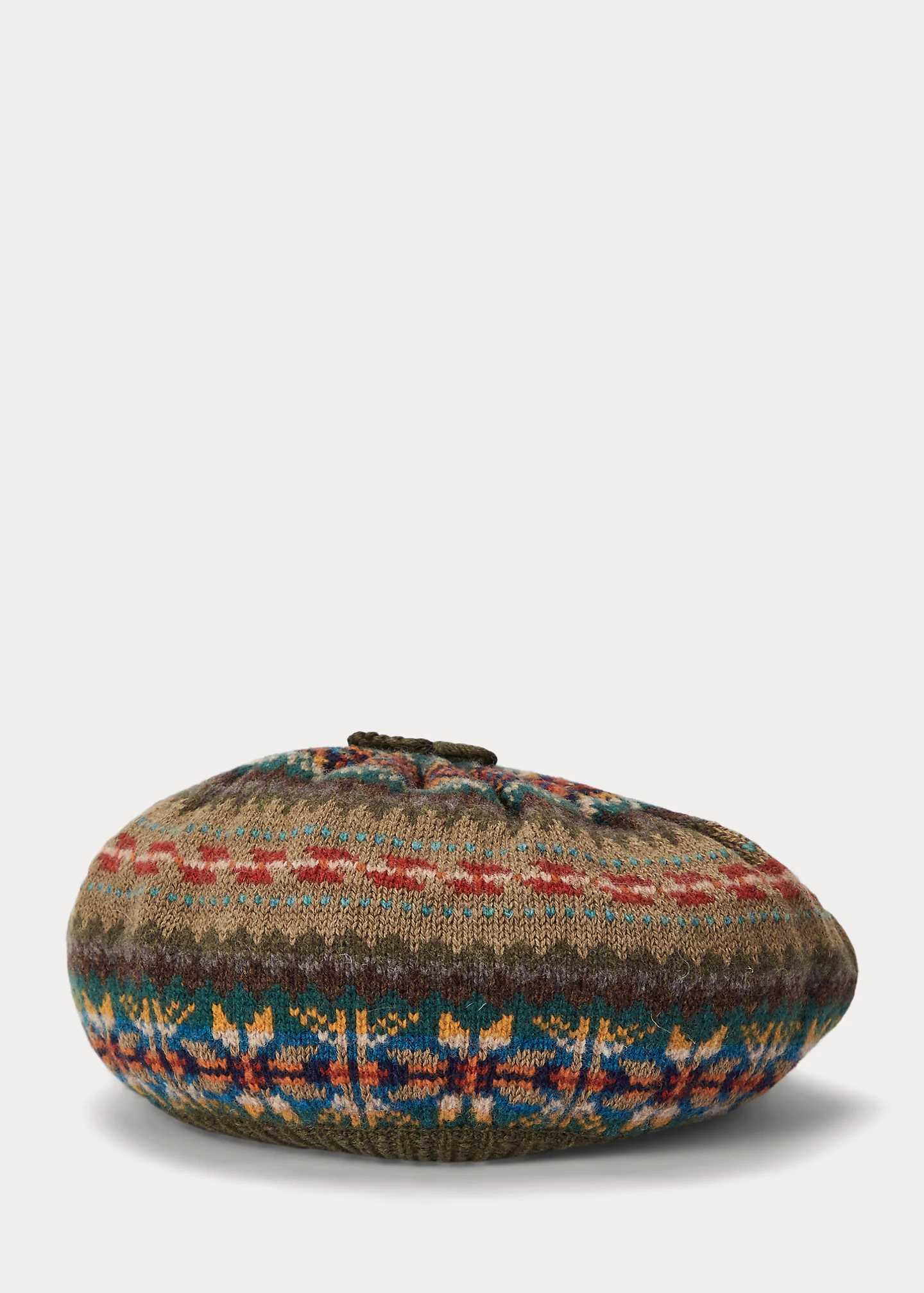 Fair Isle Cotton-Blend Beret