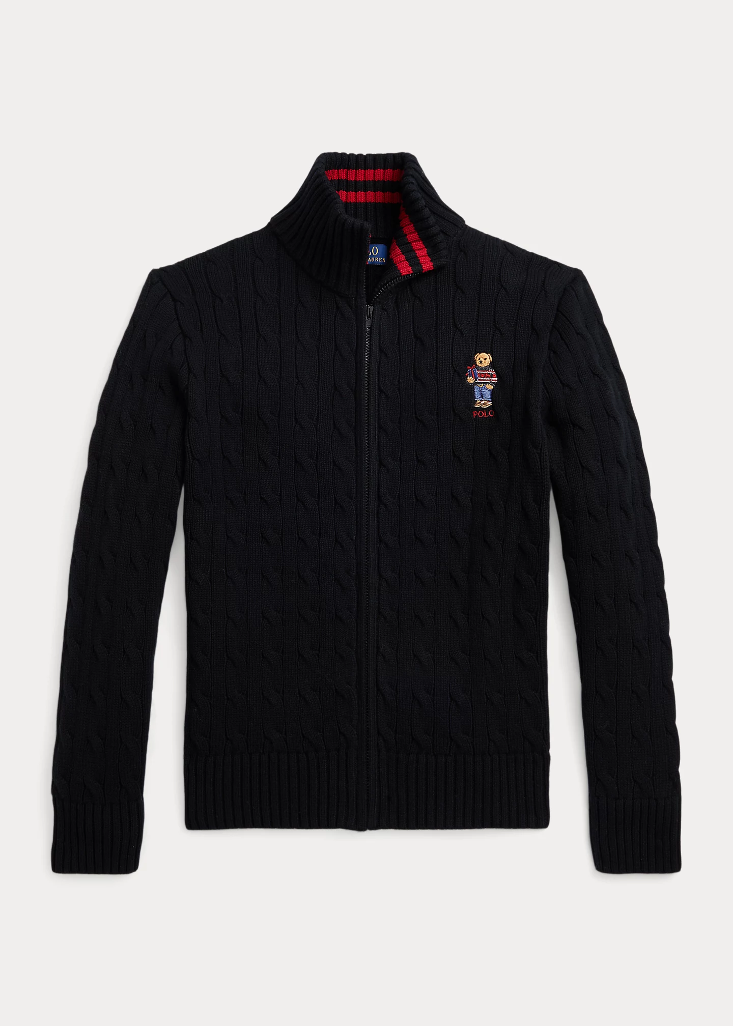 Polo Bear Cotton Full-Zip Sweater