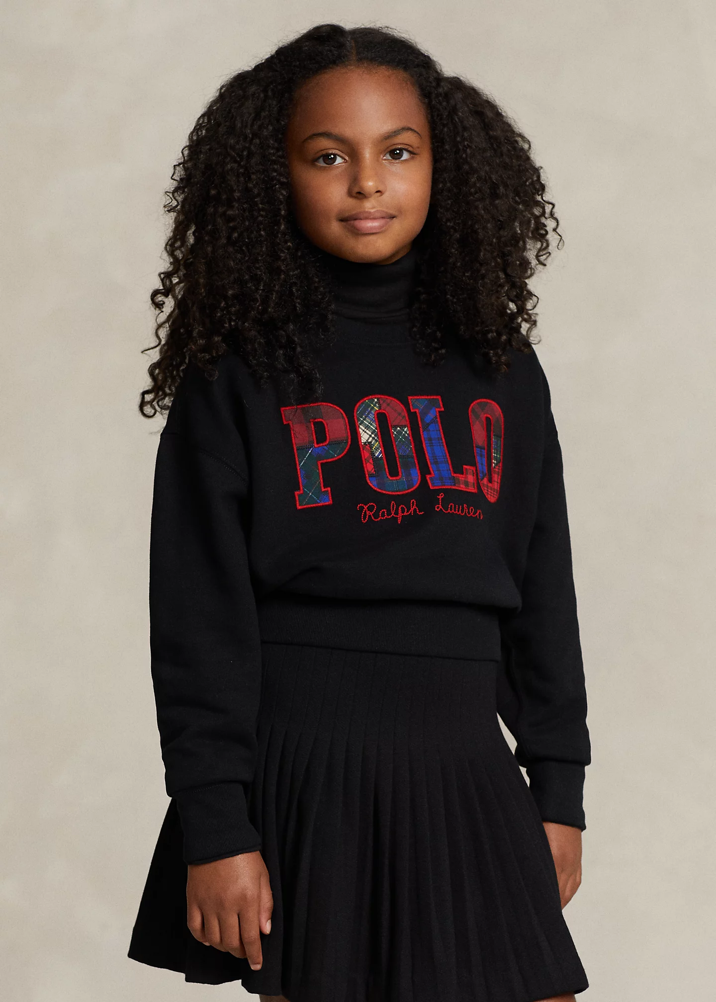 Plaid Logo Fleece Sweatshirt