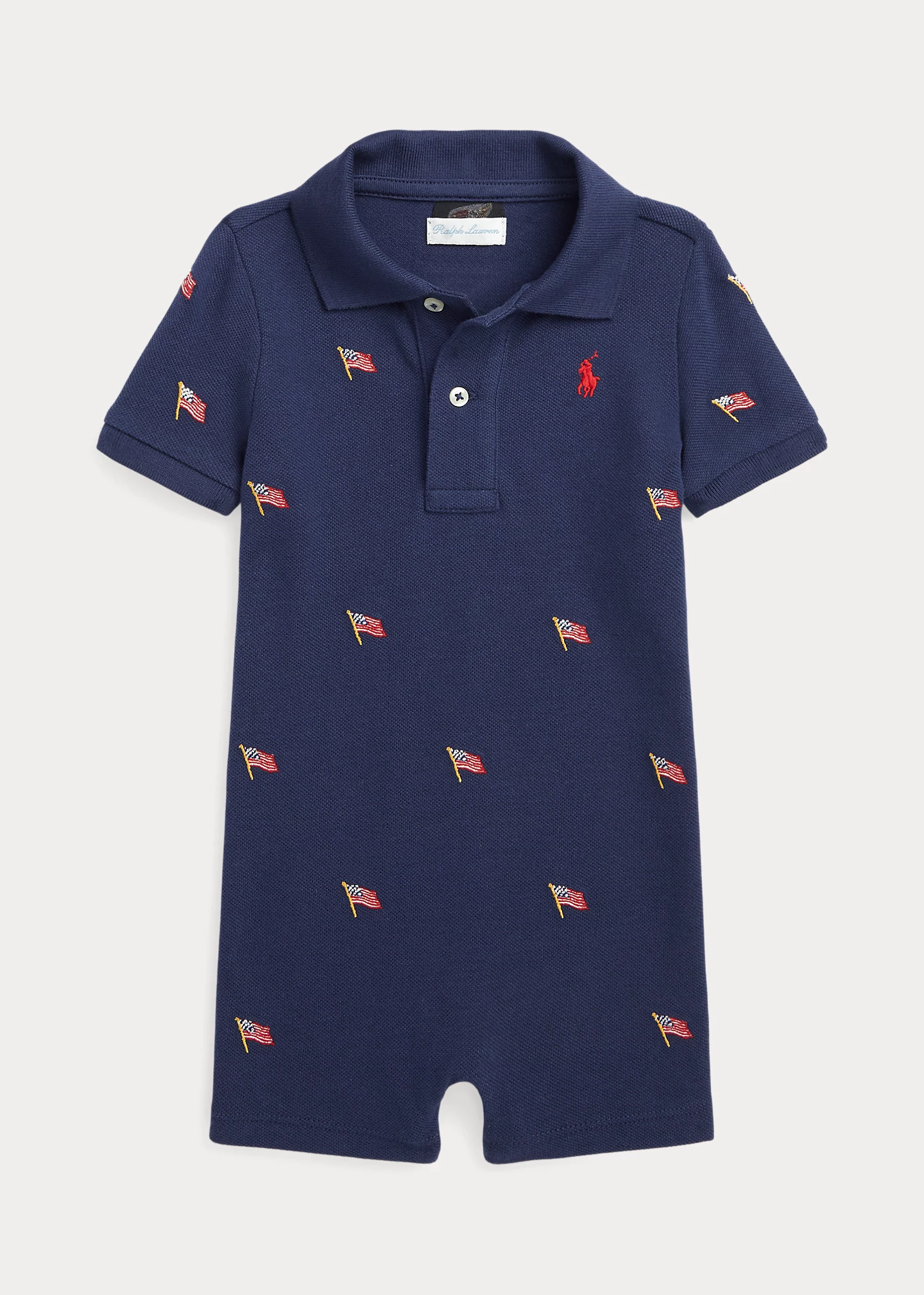 Flag Cotton Mesh Polo Shortall