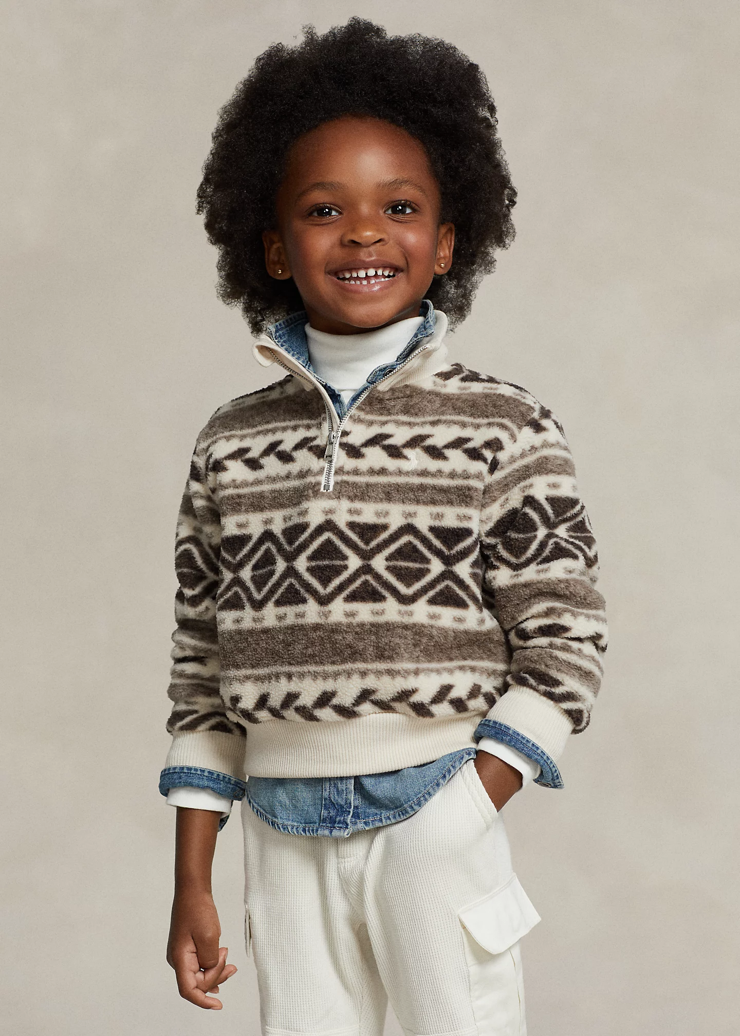 Fair Isle Fleece Quarter-Zip Pullover