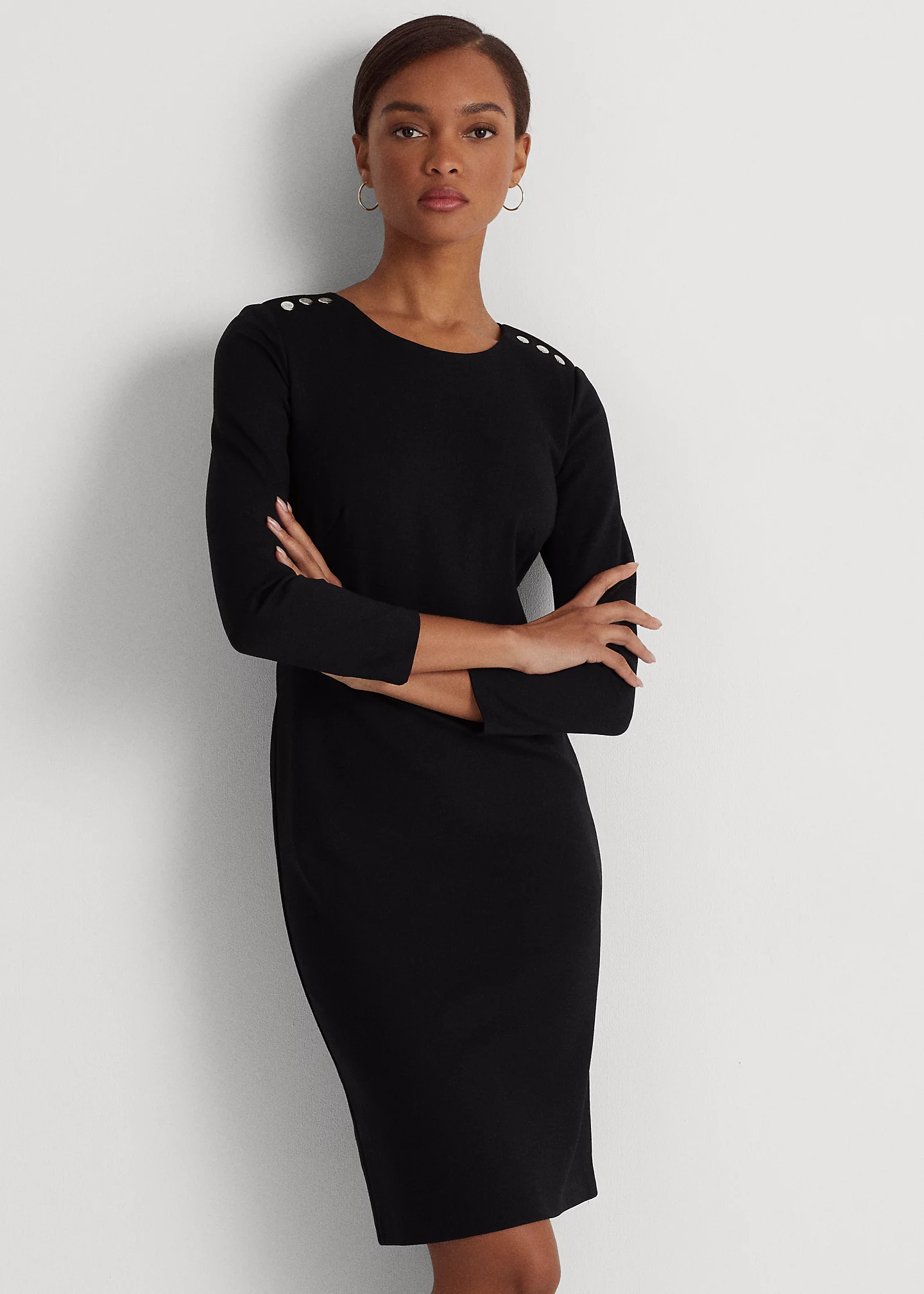 Ponte Three-Quarter-Sleeve Dress