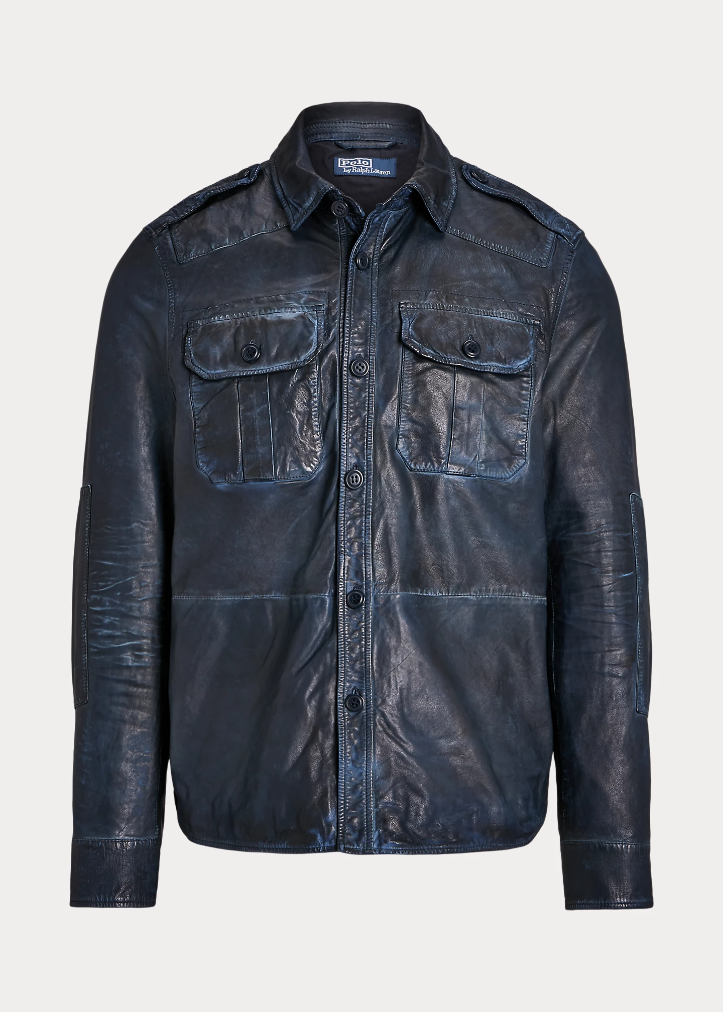 Indigo Leather Utility Jacket