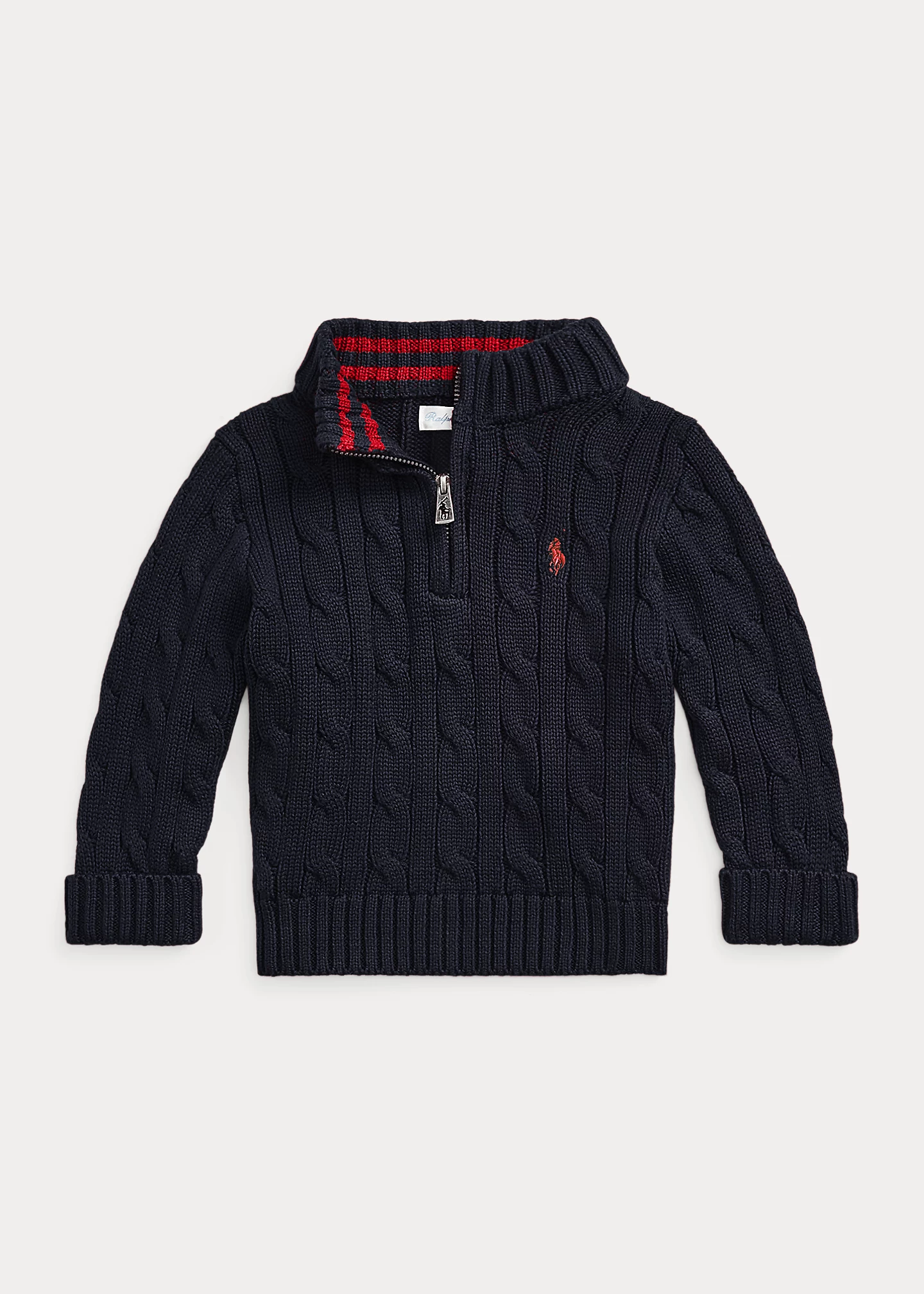 Cable-Knit Cotton Quarter-Zip Sweater