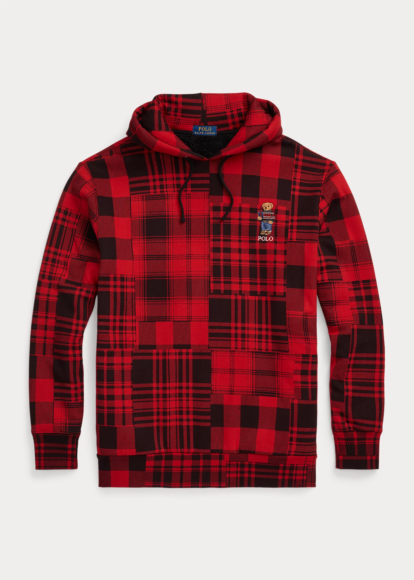 Polo Bear Plaid Pile Fleece Hoodie