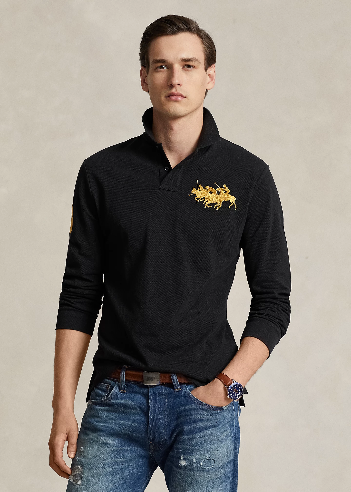 Custom Slim Fit Triple-Pony Polo Shirt