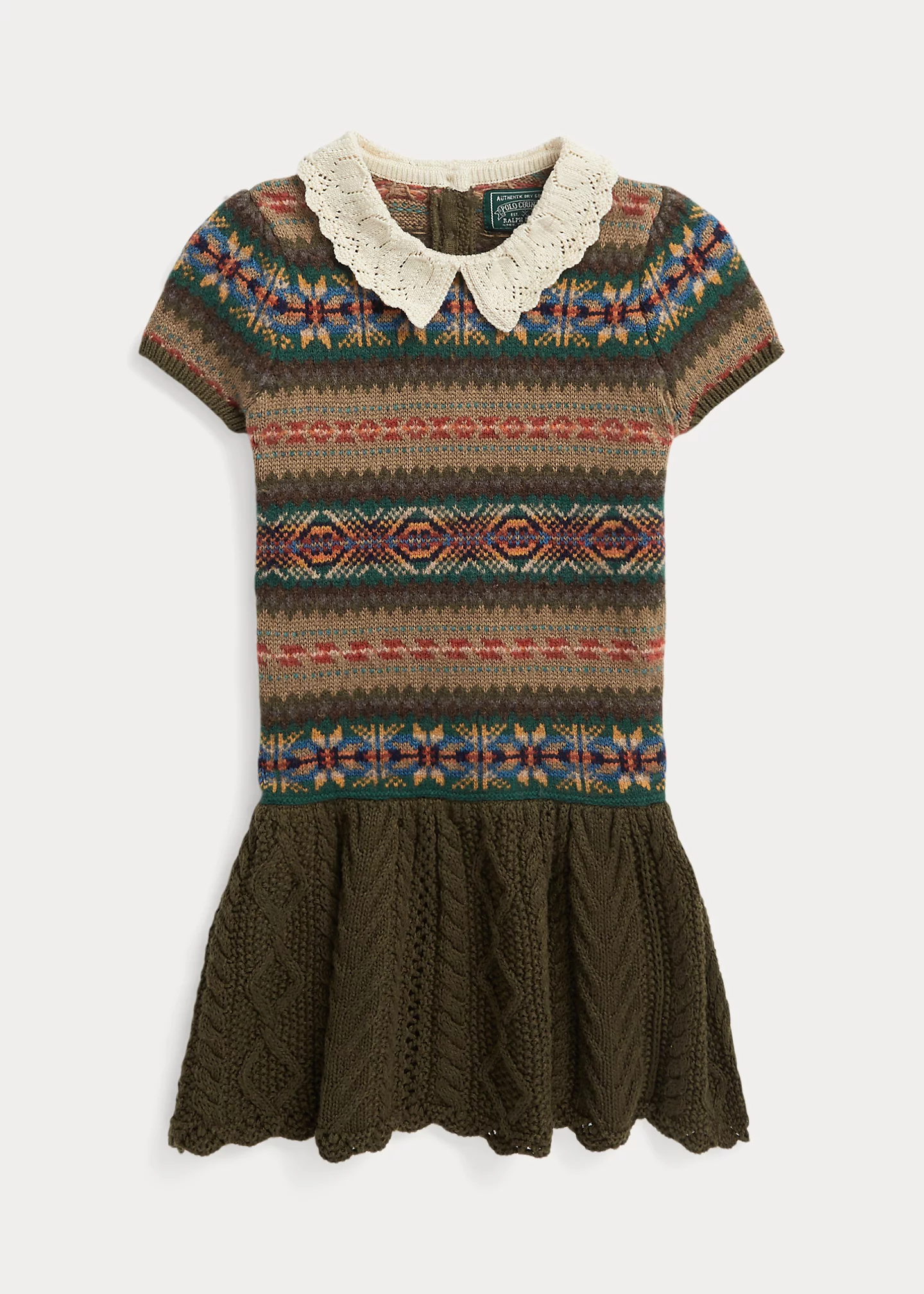 Fair Isle Cotton-Blend Sweater Dress