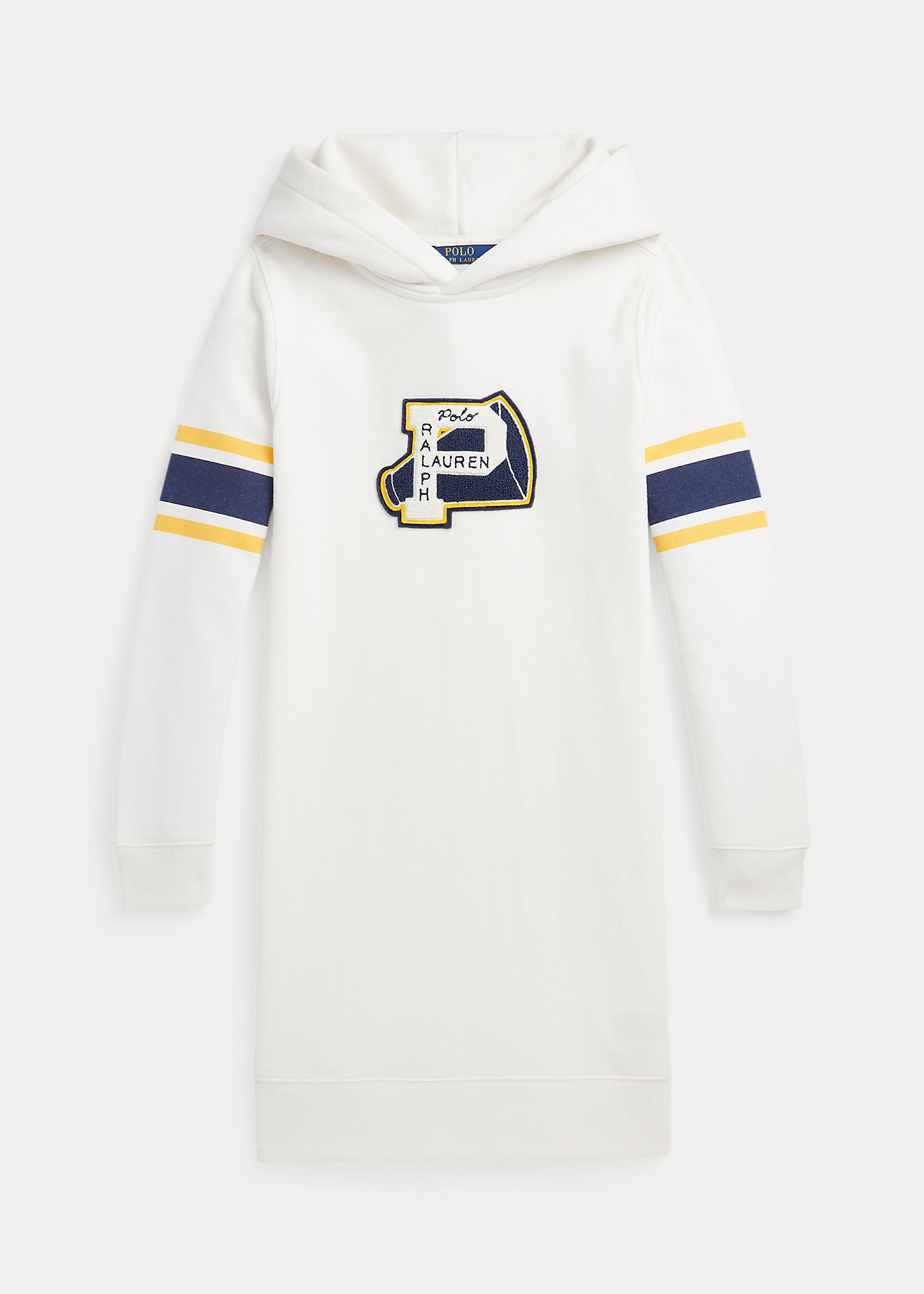 Letterman-Patch Fleece Hoodie Dress