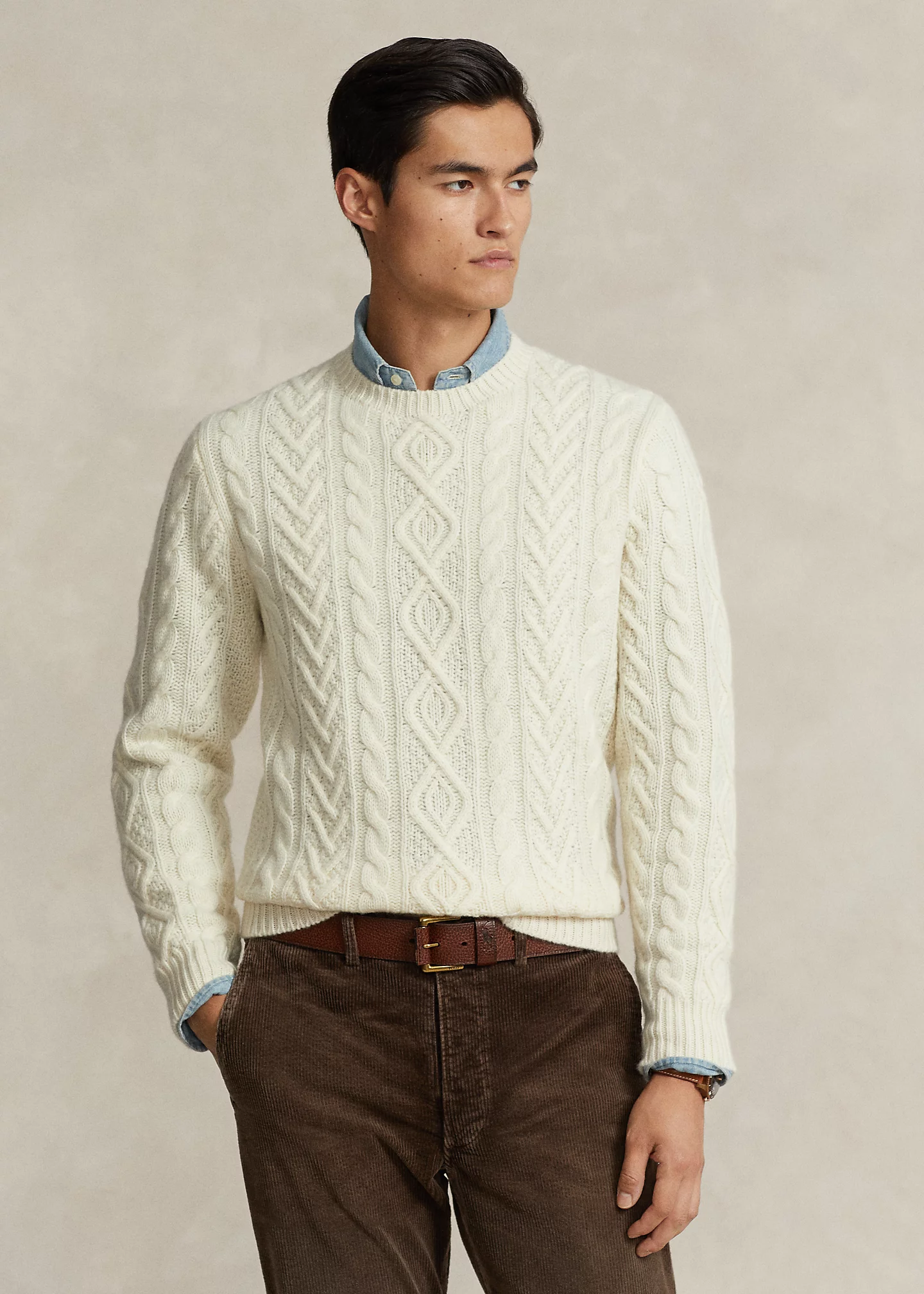 Wool-Cashmere Fisherman’s Sweater
