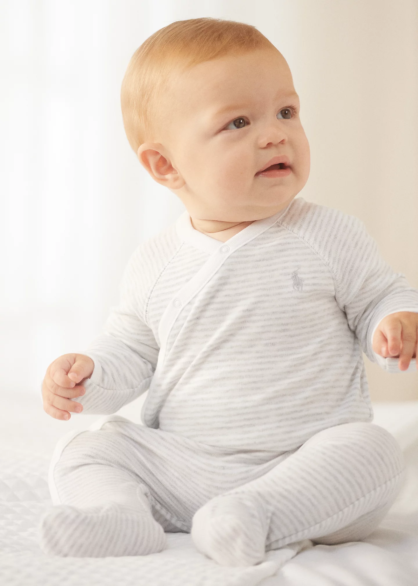 Striped Cotton Footed Coverall