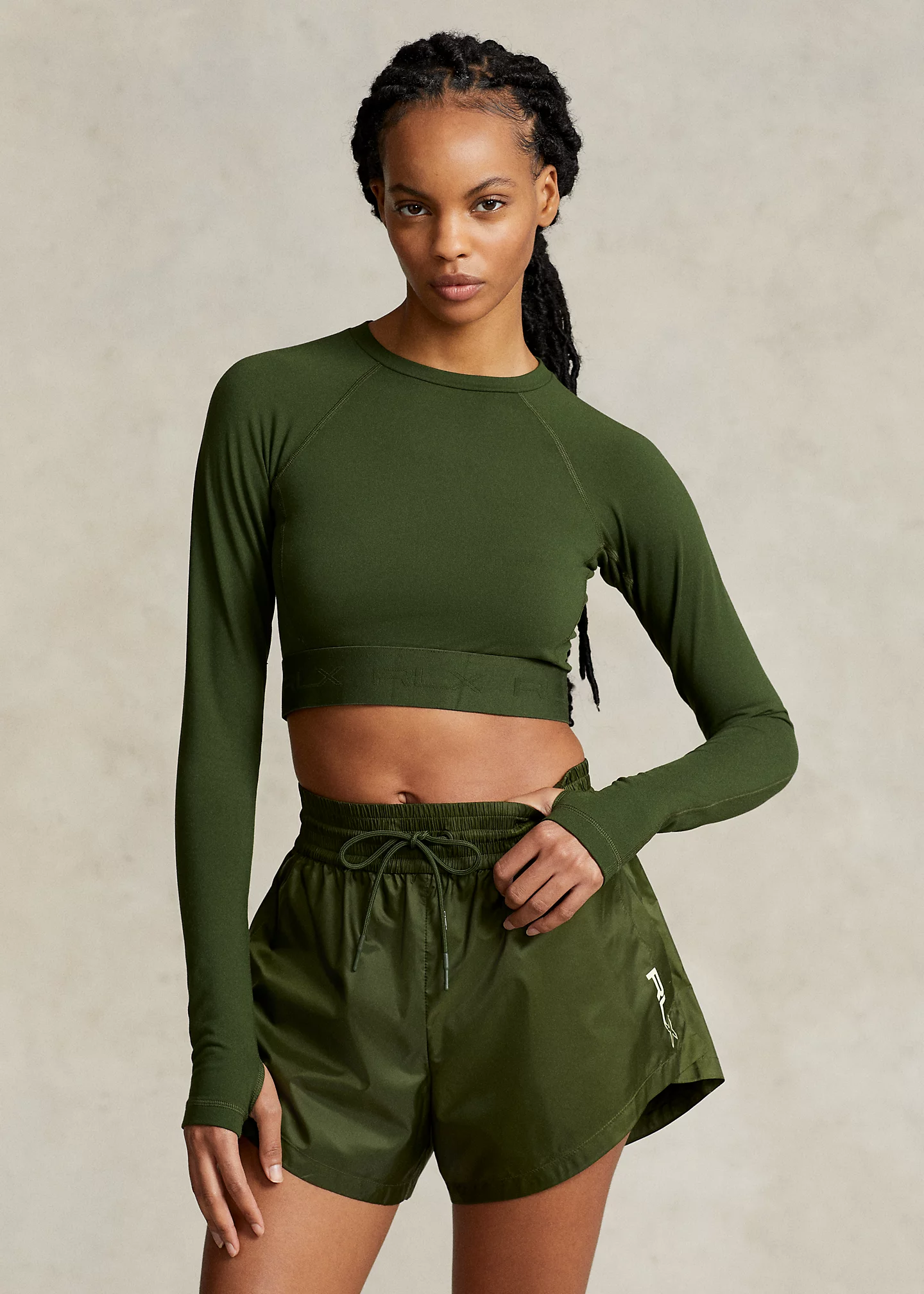 Repeat-Logo Cropped Jersey Pullover