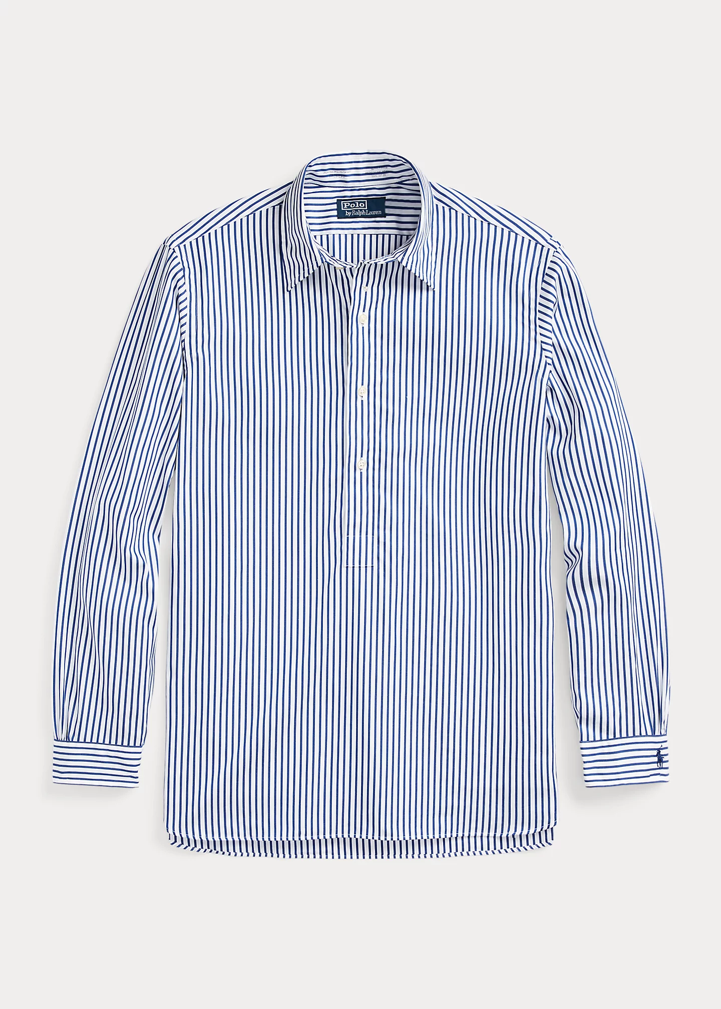 Classic Fit Striped Poplin Popover Shirt