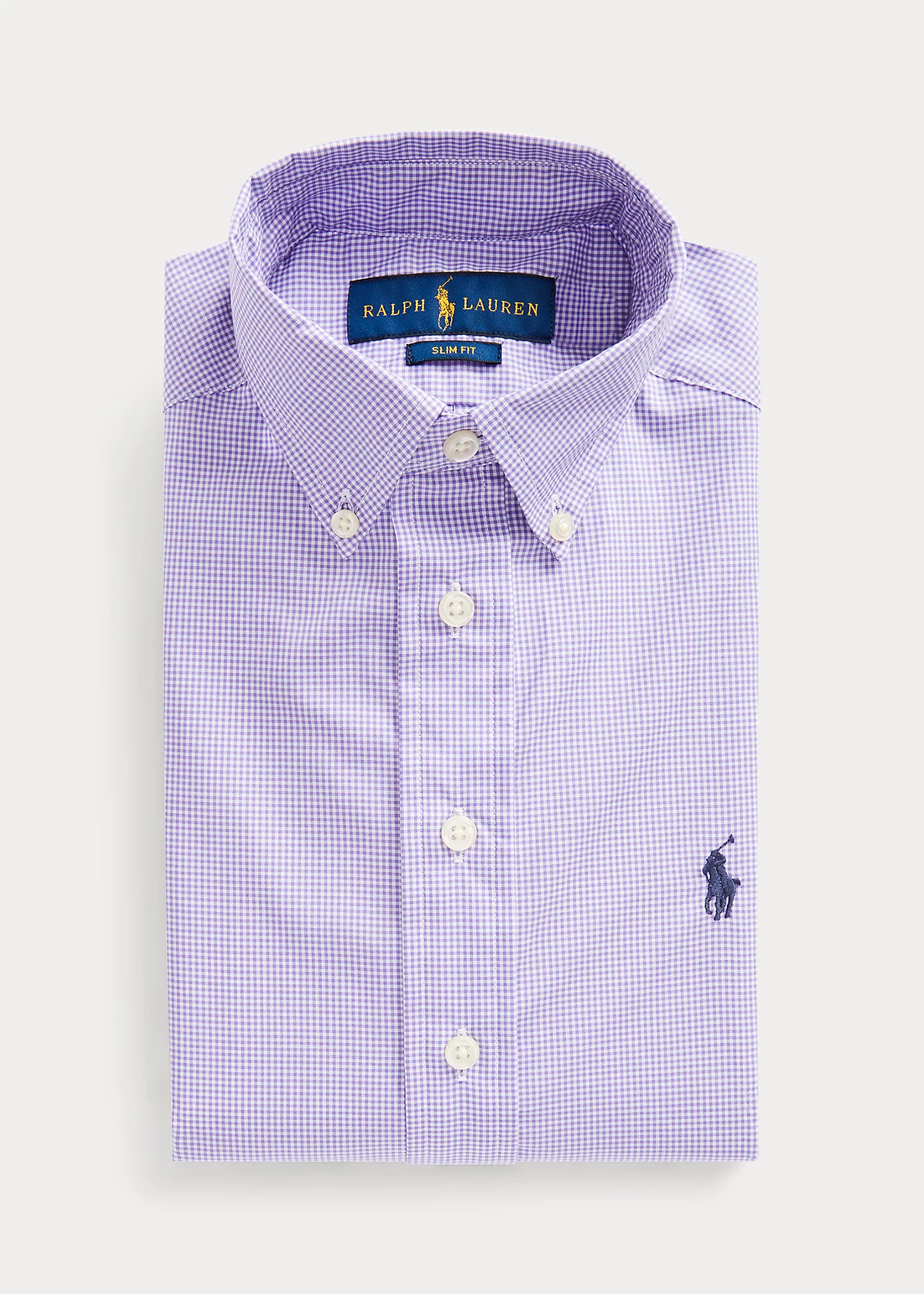 Slim Fit Gingham Cotton Dress Shirt