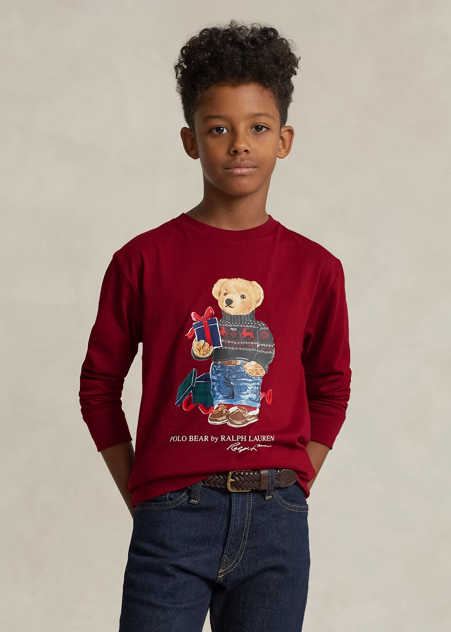 Polo Bear Cotton Long-Sleeve Tee