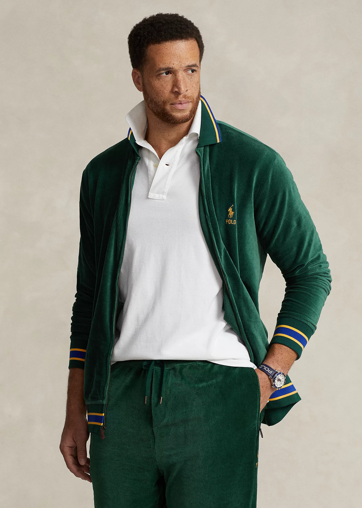 Knit Corduroy Track Jacket